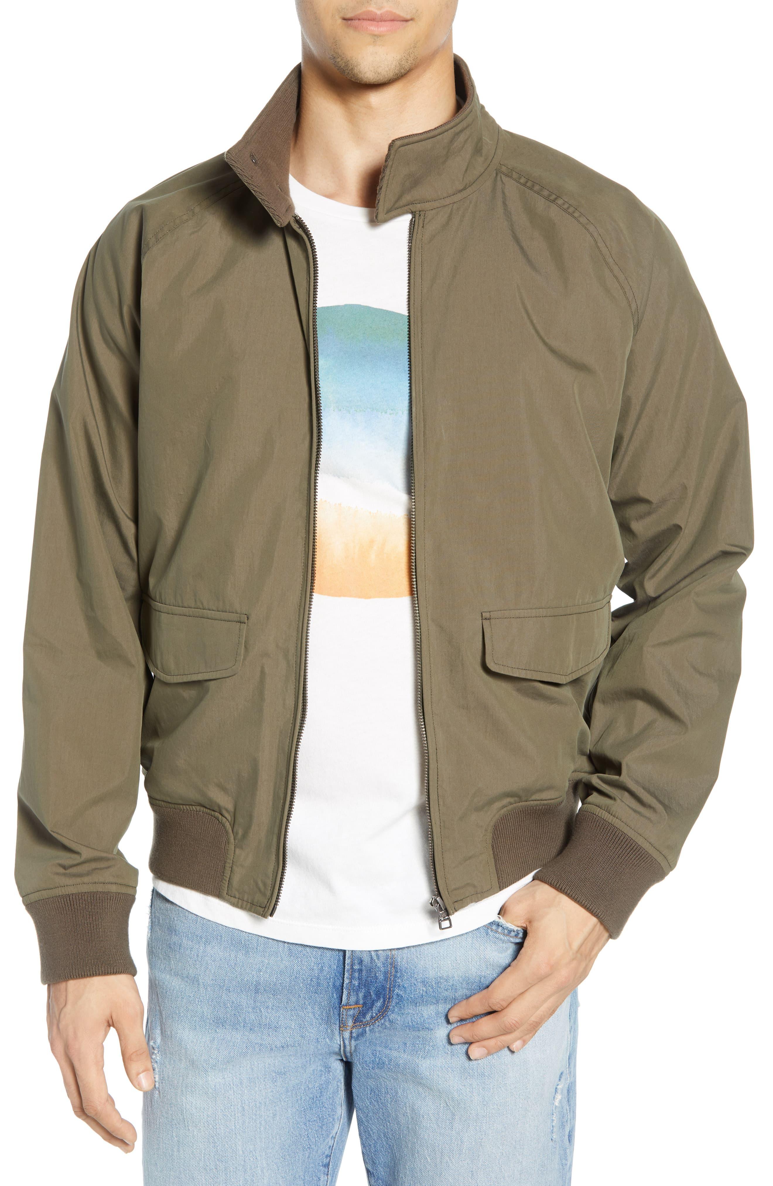 FRAME Cotton Zip Harrington Jacket in Green for Men - Lyst