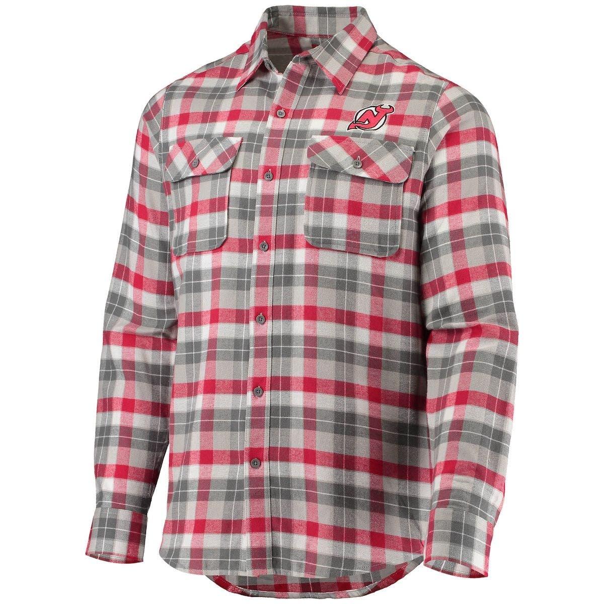 Antigua /gray New Jersey Devils Ease Plaid Button-up Long Sleeve Shirt At  Nordstrom in Red for Men | Lyst