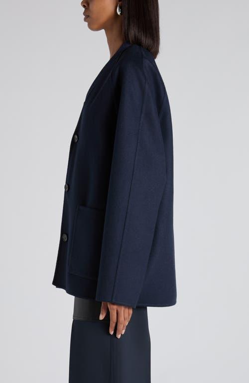 コート BOTTEGA VENETA Midnight blue wool blend cape coat Bottega Veneta Midnight Blue Wool Blend Cape Coat In Black