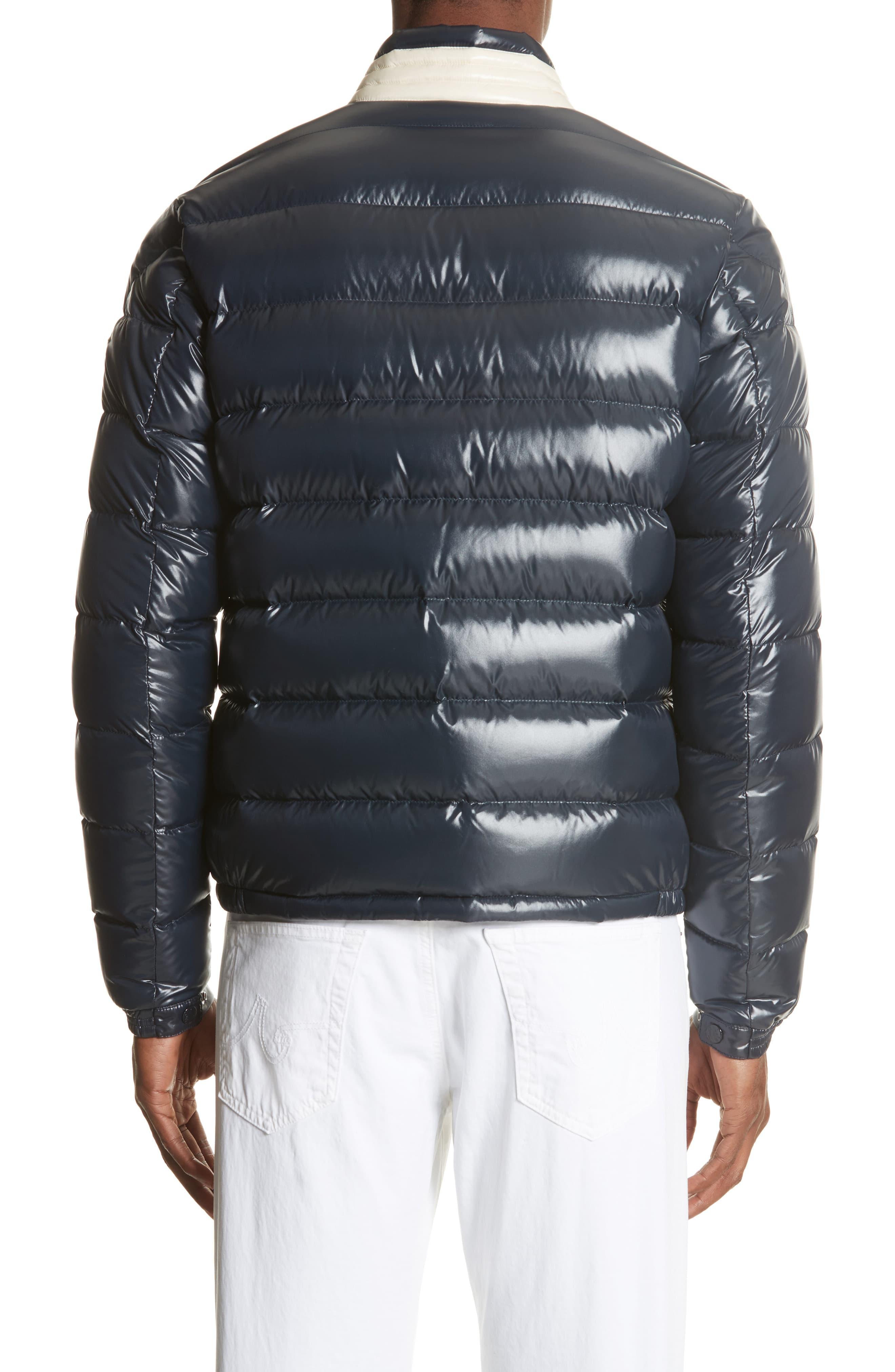 Moncler Aubert Giubbotto Two-tone Down Jacket in Blue for Men - Lyst