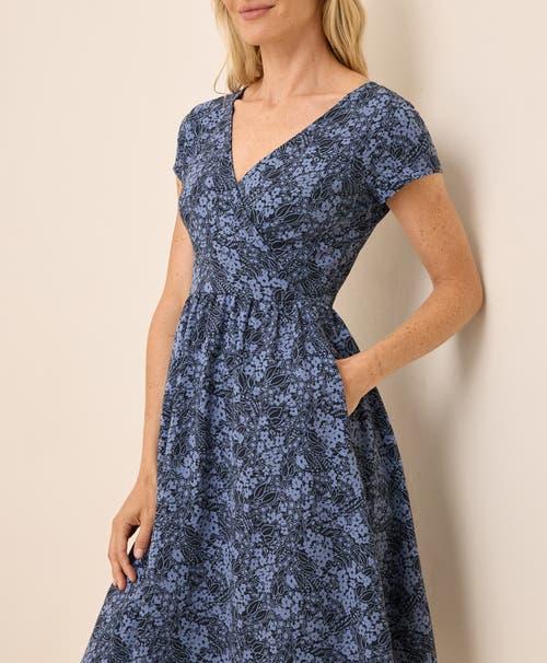 Pact Fit & Flare Crossover Dress in Blue | Lyst