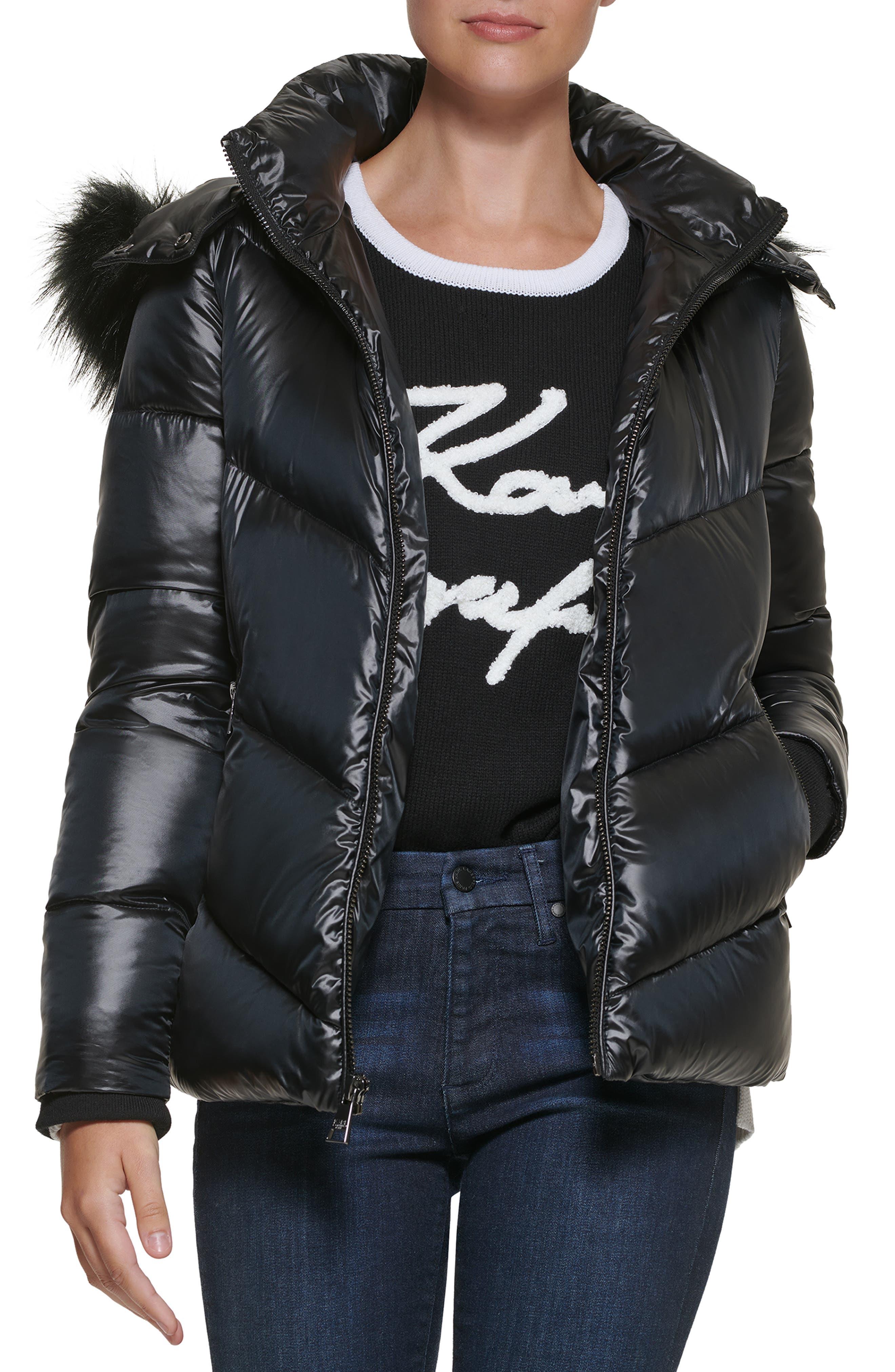 Karl Lagerfeld Apr s Ski Chevron Water Resistant Down Polyester