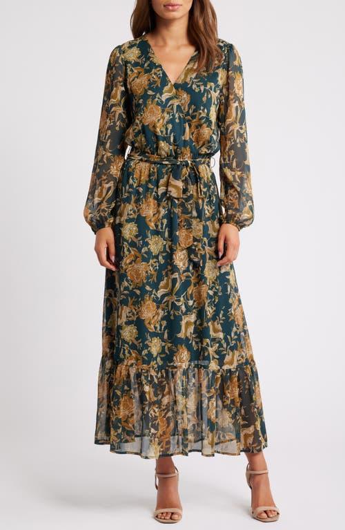Chelsea28 Long Sleeve Faux Wrap Dress in Green Lyst