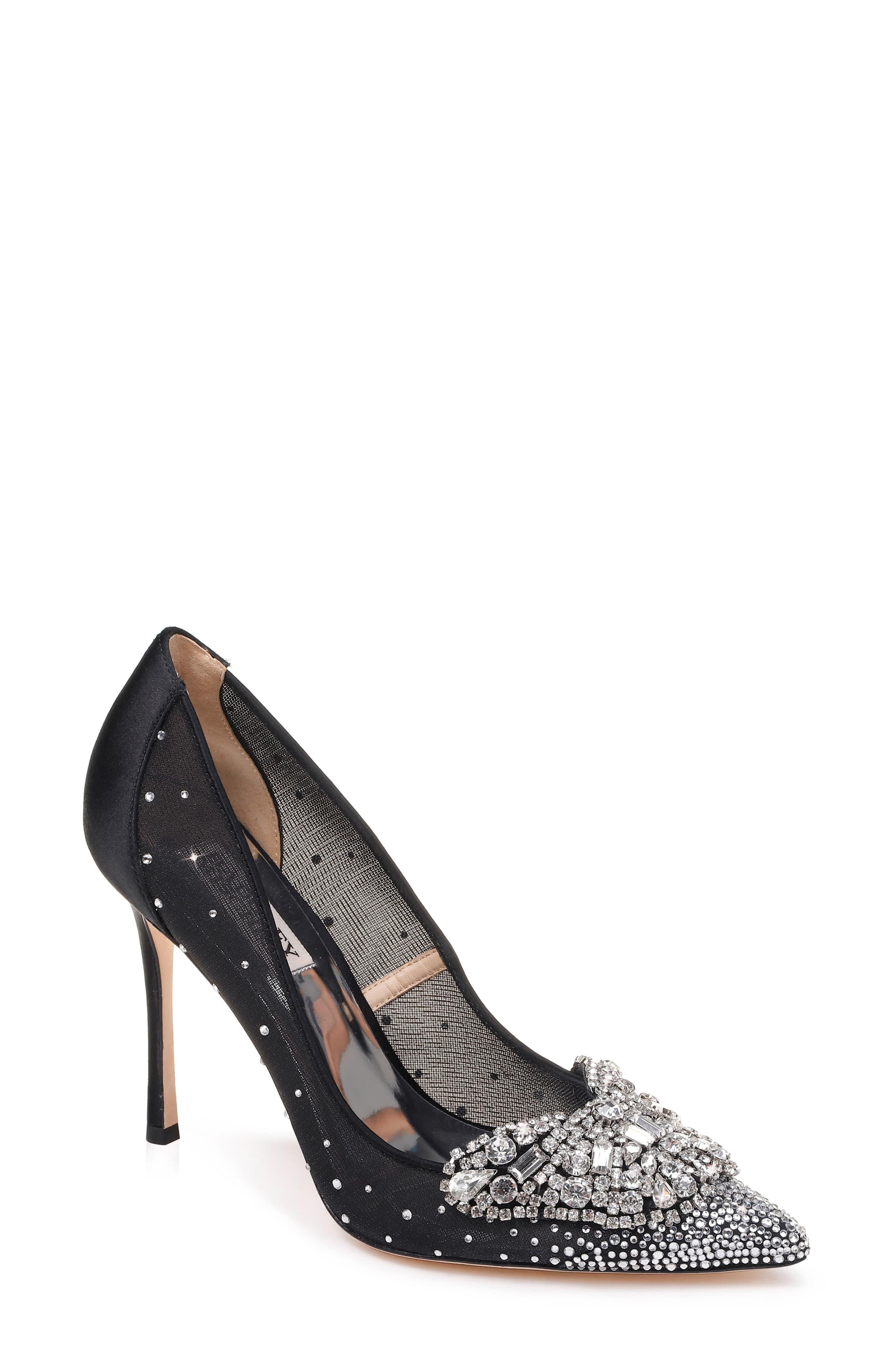 badgley mischka quintana mesh embellished pumps