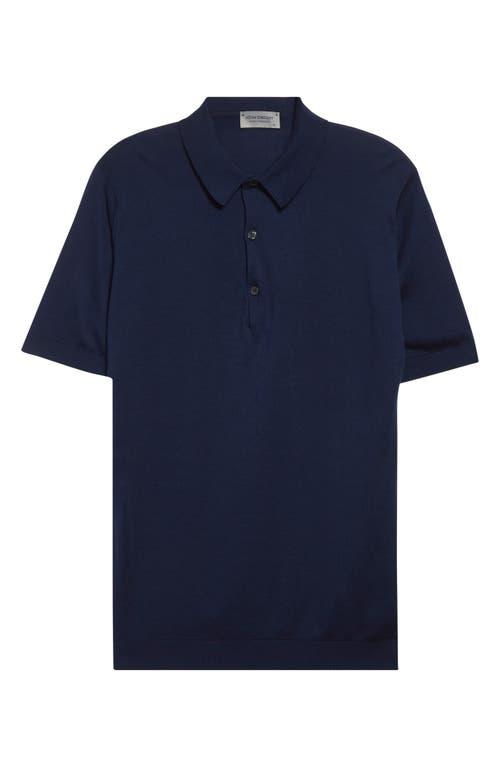 トップス John Smedley ISIS Dark Navy XL John Smedley Men's ISIS Heritage Knit Polo Shirt in Navy