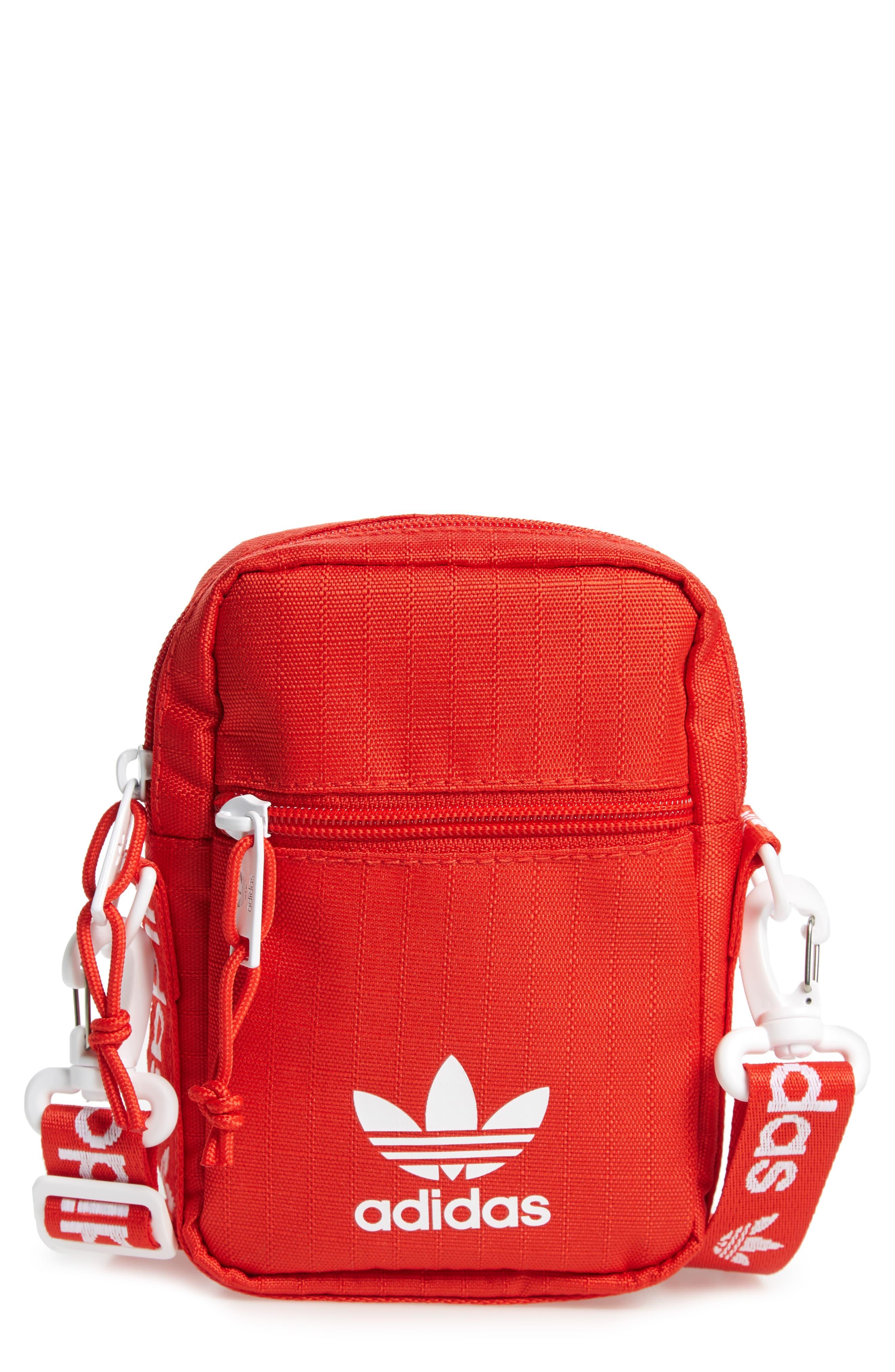adidas Logo Belt Bag in Red - Lyst