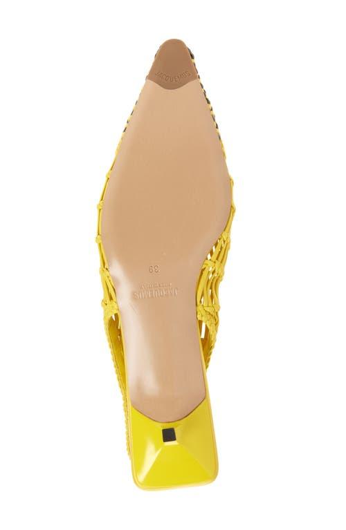 BANANA【JACQUEMUS】Yellow Le Cubisto Slingbacks JACQUEMUS Cubisto Banane leather slingback pumps | NET-A-PORTER