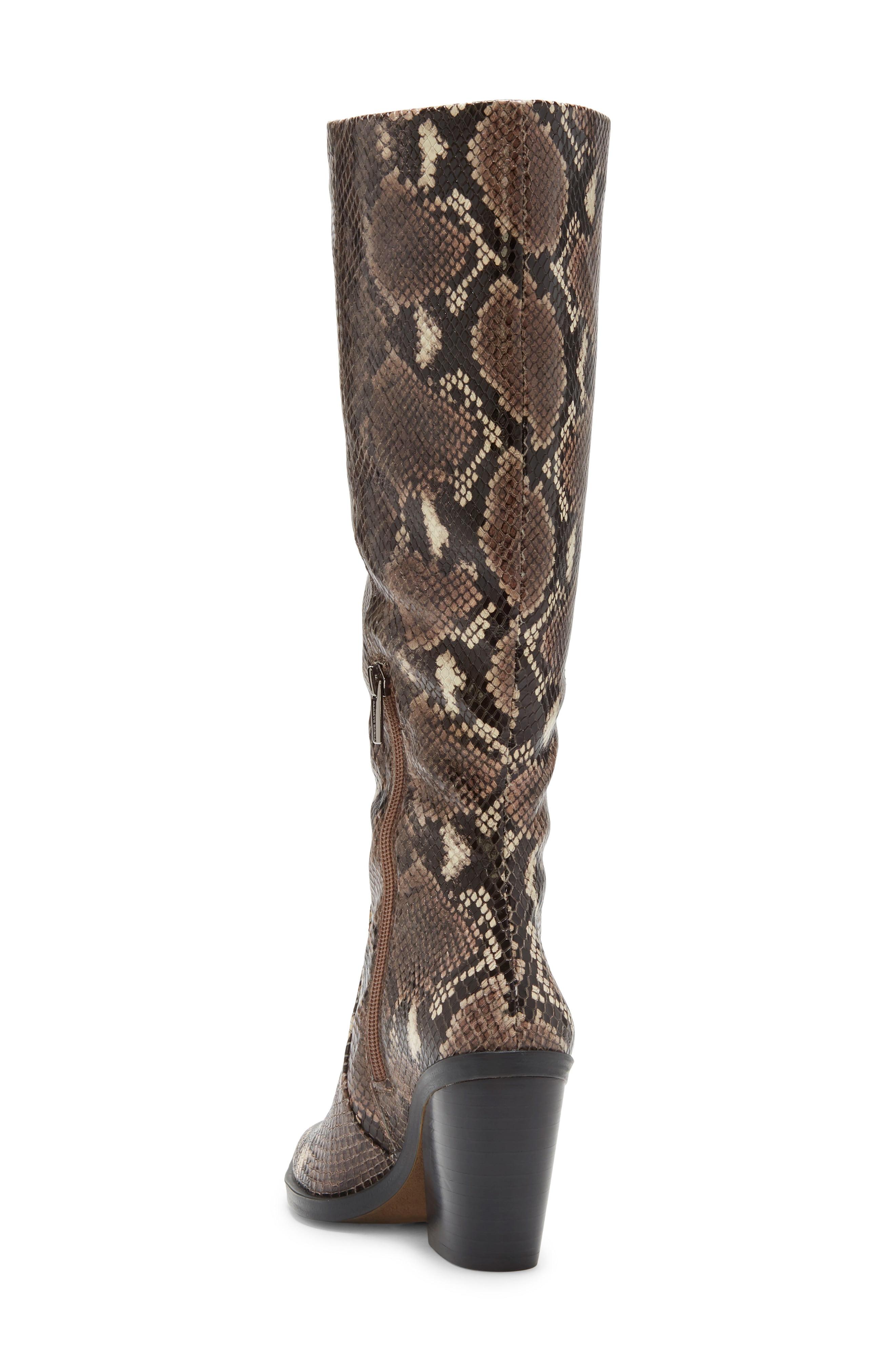 vince camuto jaidin leather snake embossed western boot
