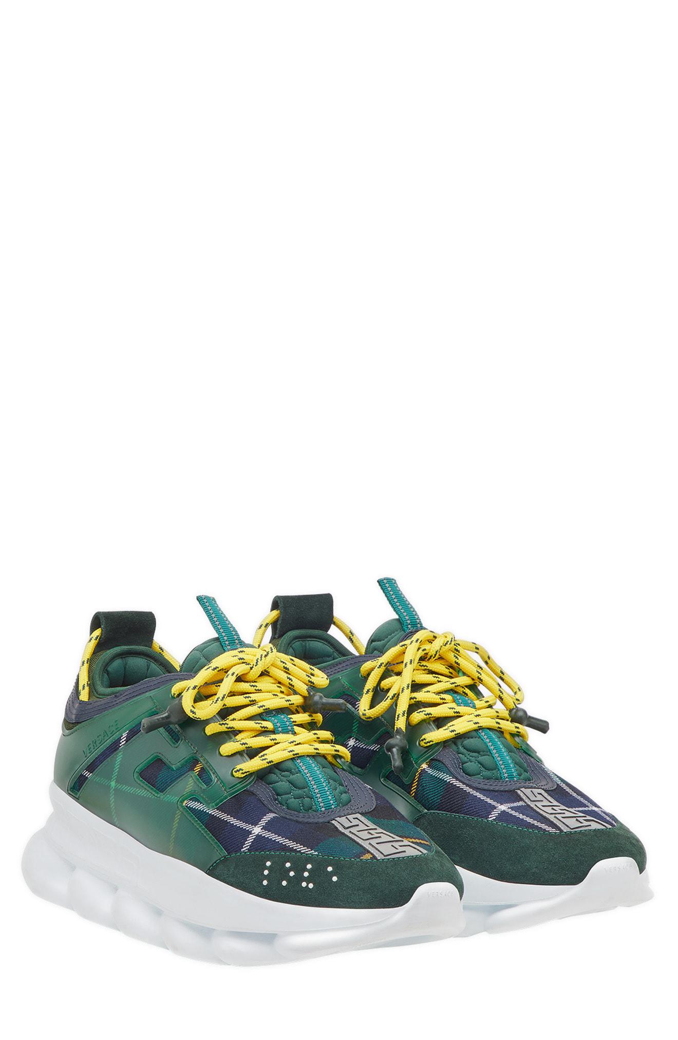 Versace Chain Reaction Sneakers in Green for Men - Lyst