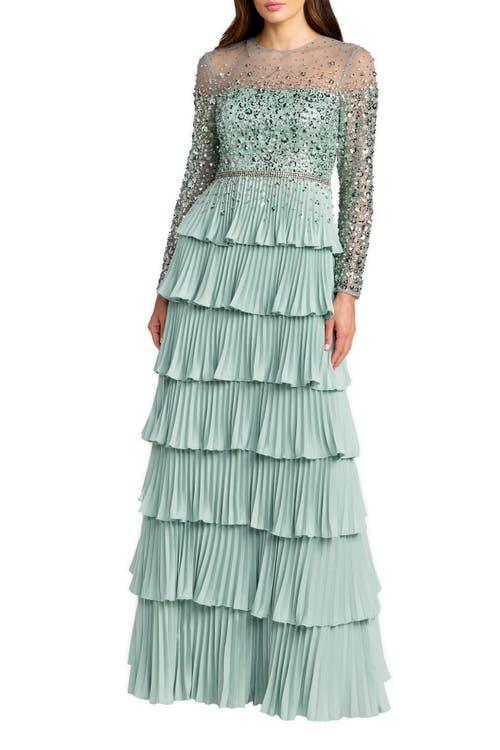green emerald velvet dress Green Sleeveless Scoop Neck Embellished Midi Dress main image 0