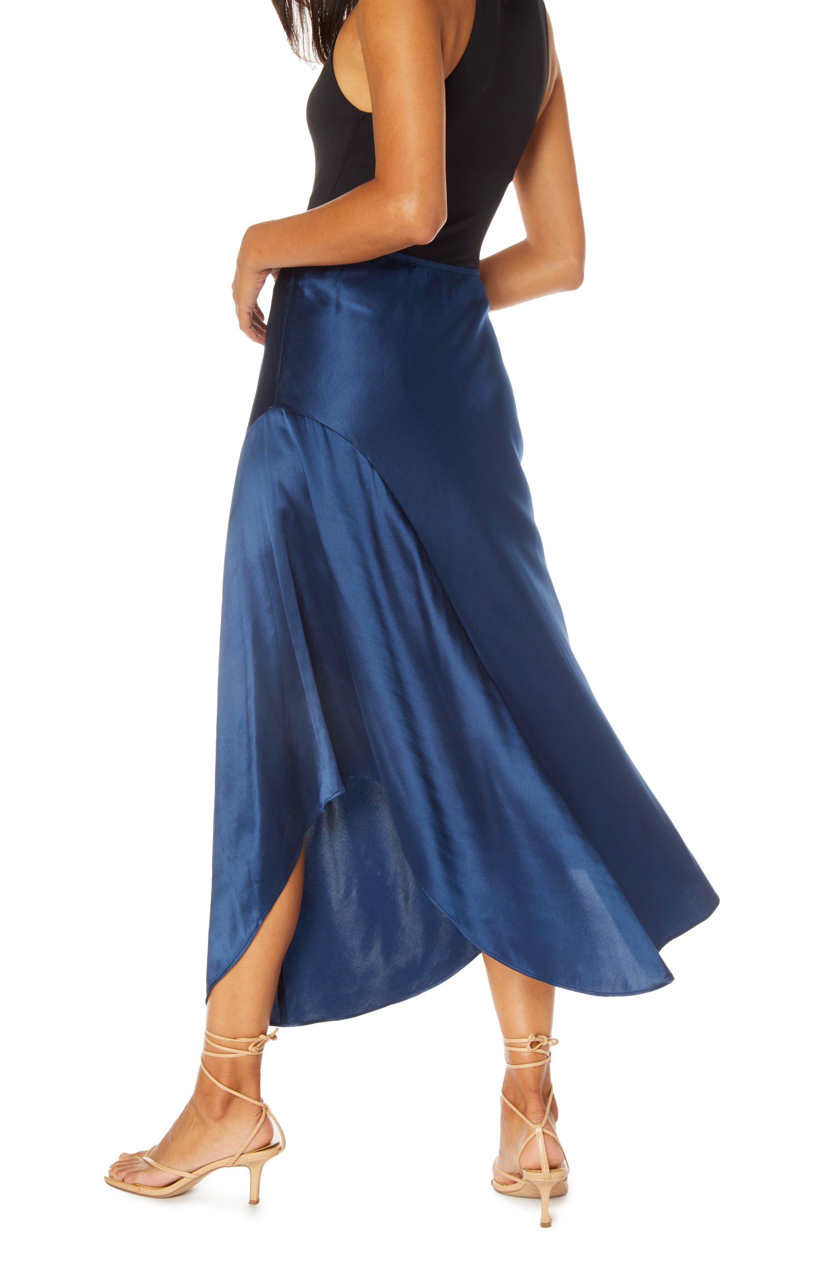 Robert Graham Sivan Asymmetric Silk Blend Midi Skirt in Blue | Lyst