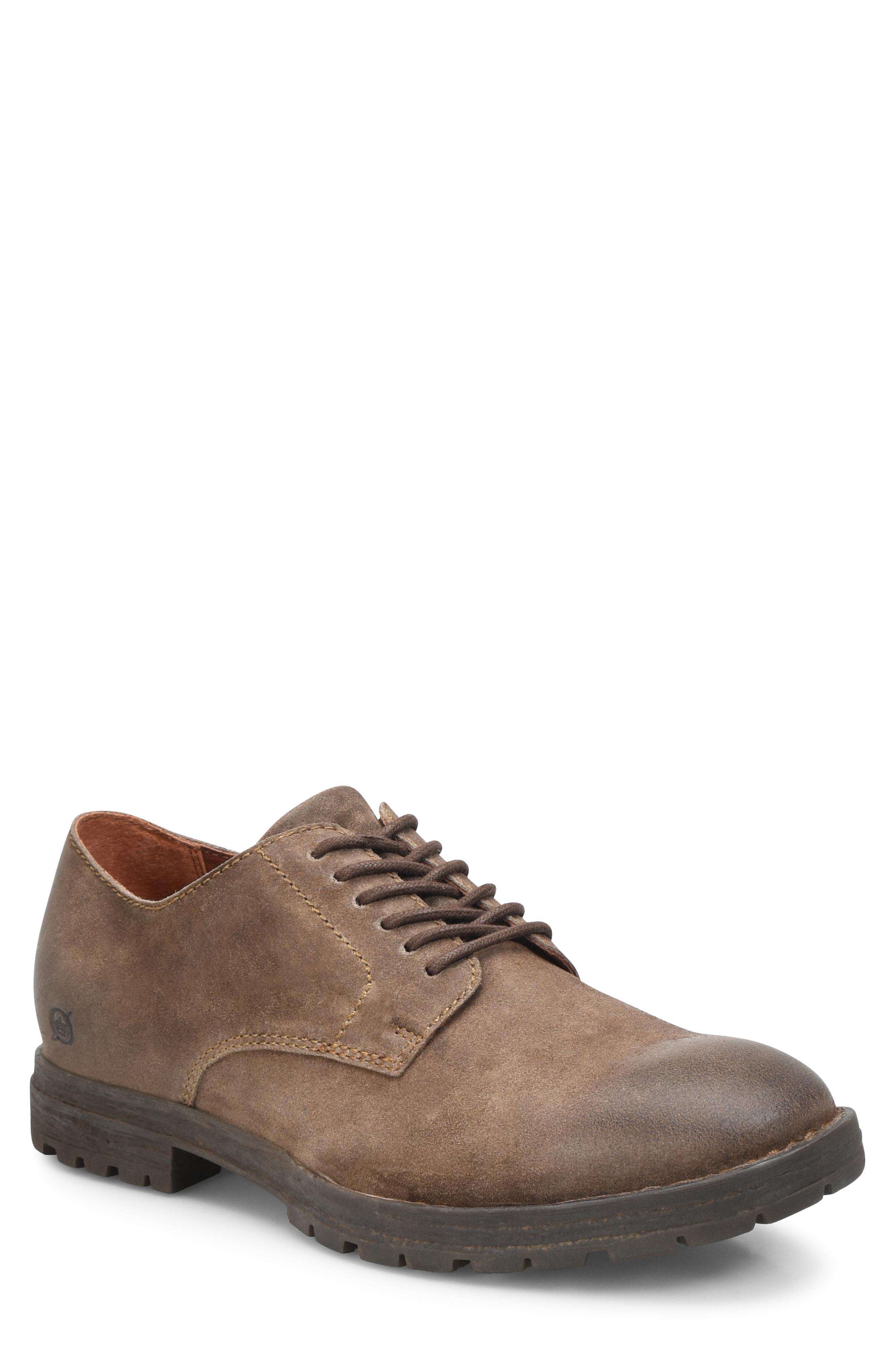 Born B?rn Leeds Plain Toe Derby in Taupe Suede (Brown) for