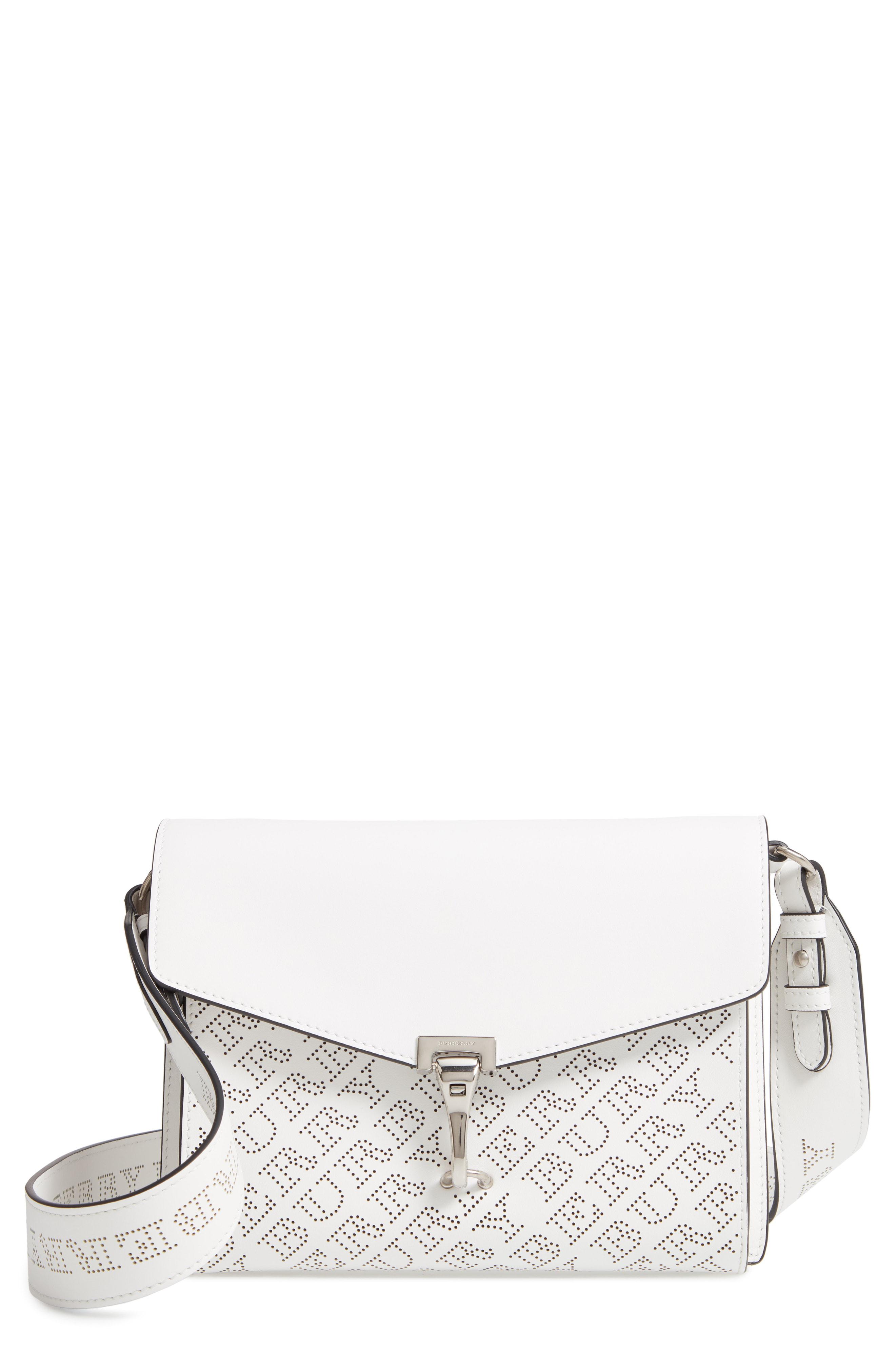 burberry small perforated logo leather crossbody bag