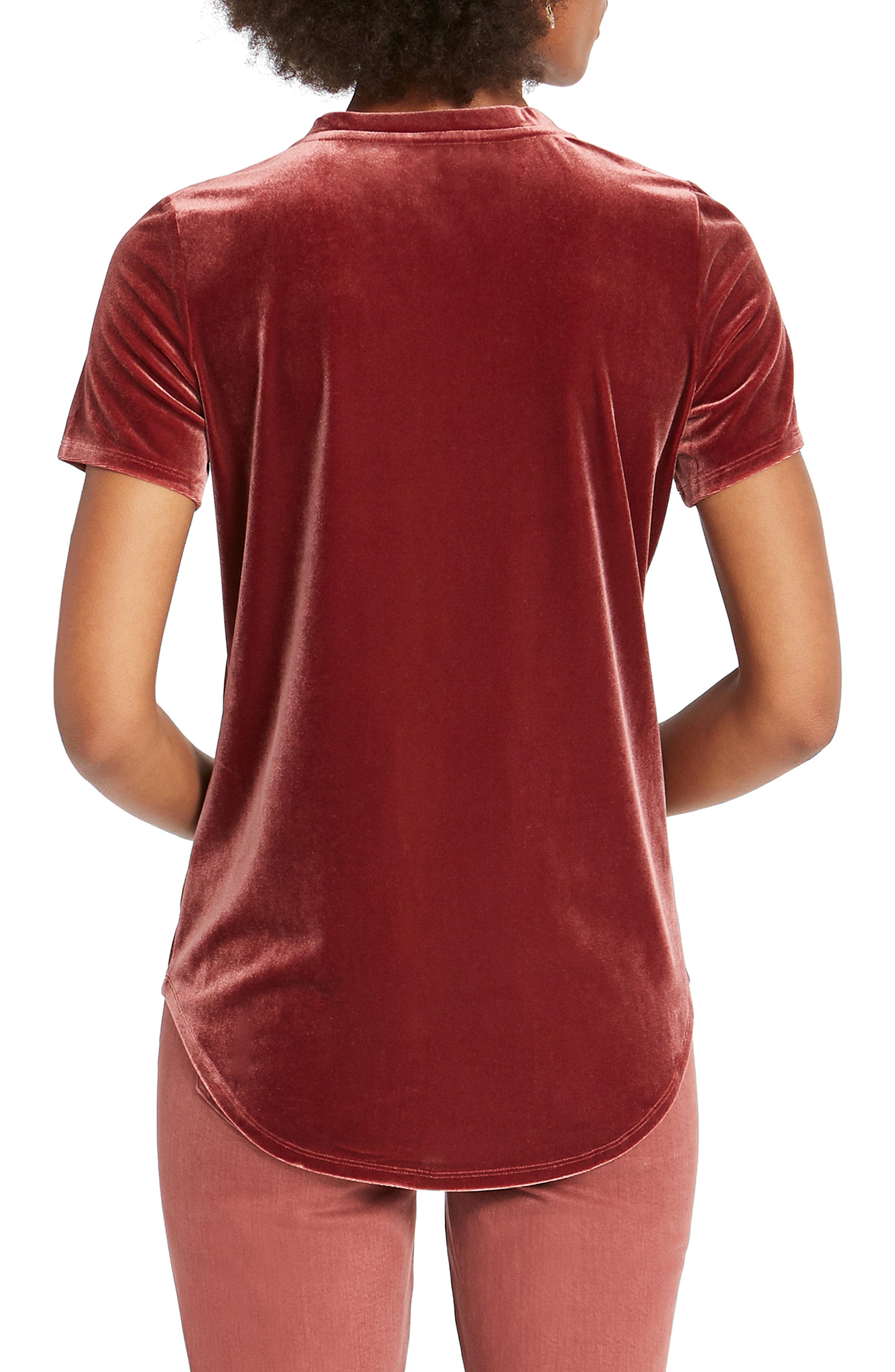 NIC+ZOE Easy Velvet V-neck T-shirt in Red - Lyst