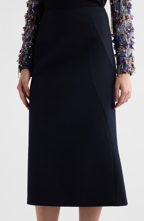 Dries Van Noten Sibyl Wool Midi Skirt in Black | Lyst