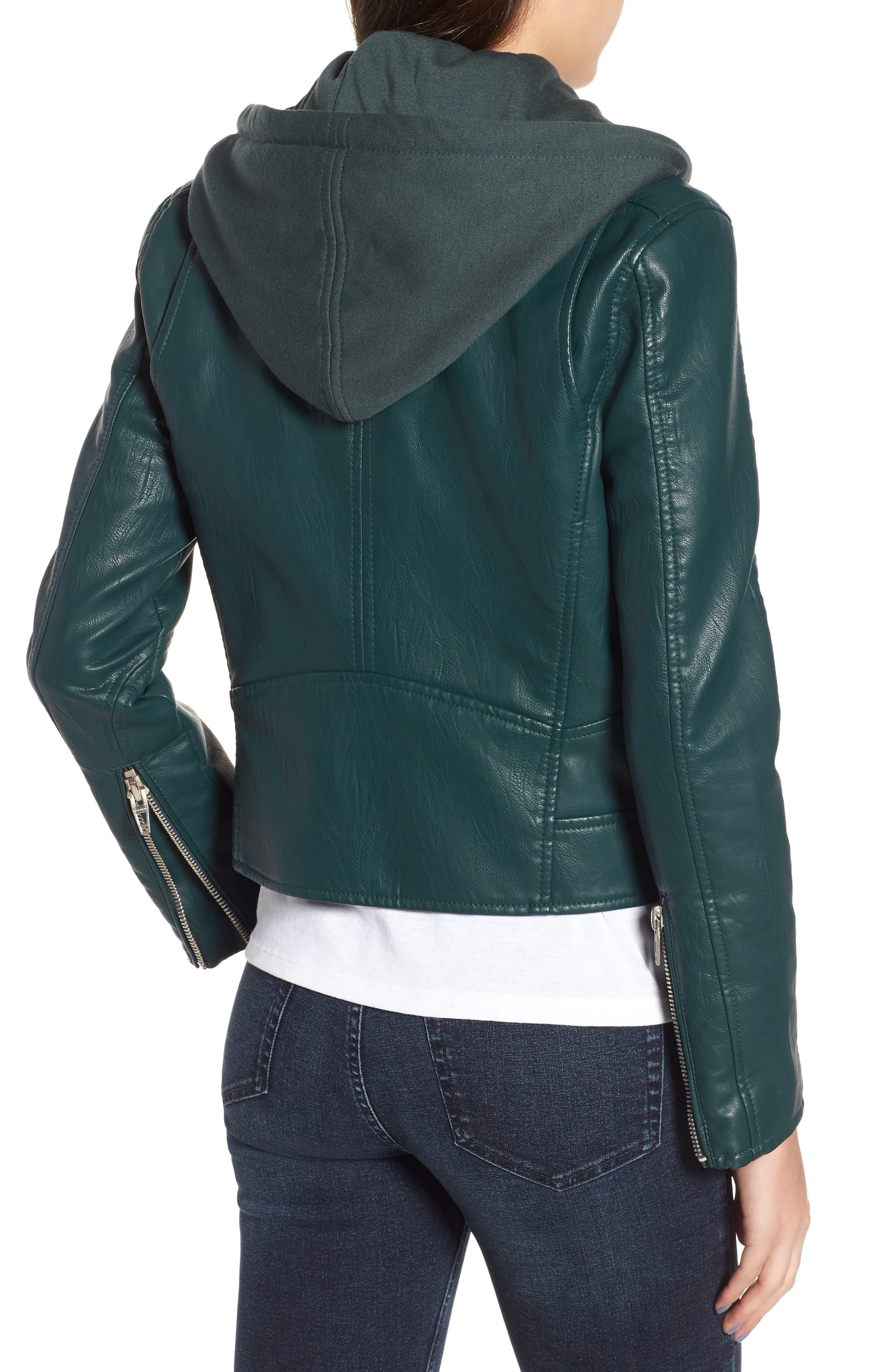 blank nyc leather jacket with hood