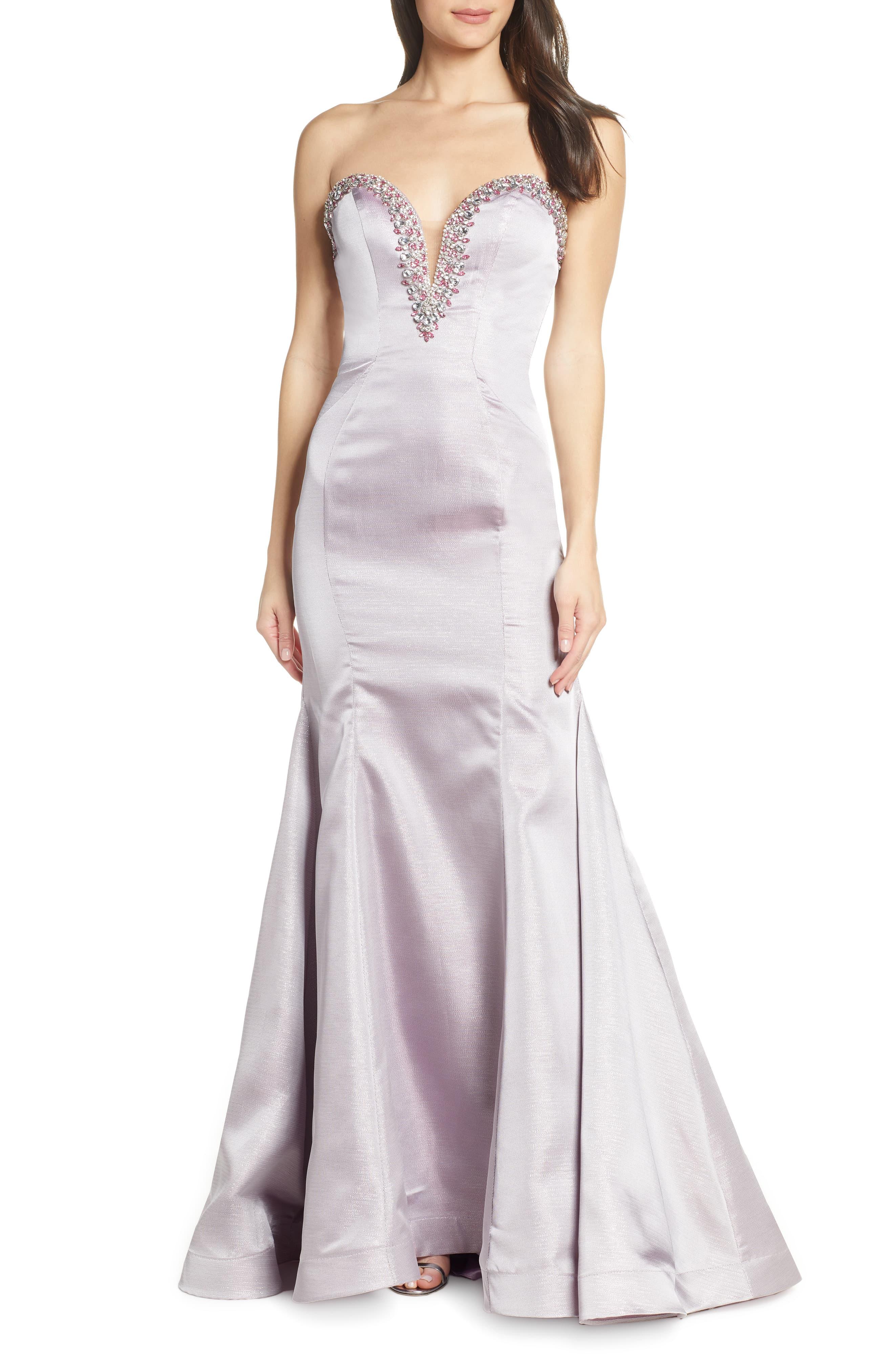 Mac Duggal Beaded Bustier Bodice Evening Dress in Lilac (Purple) Lyst