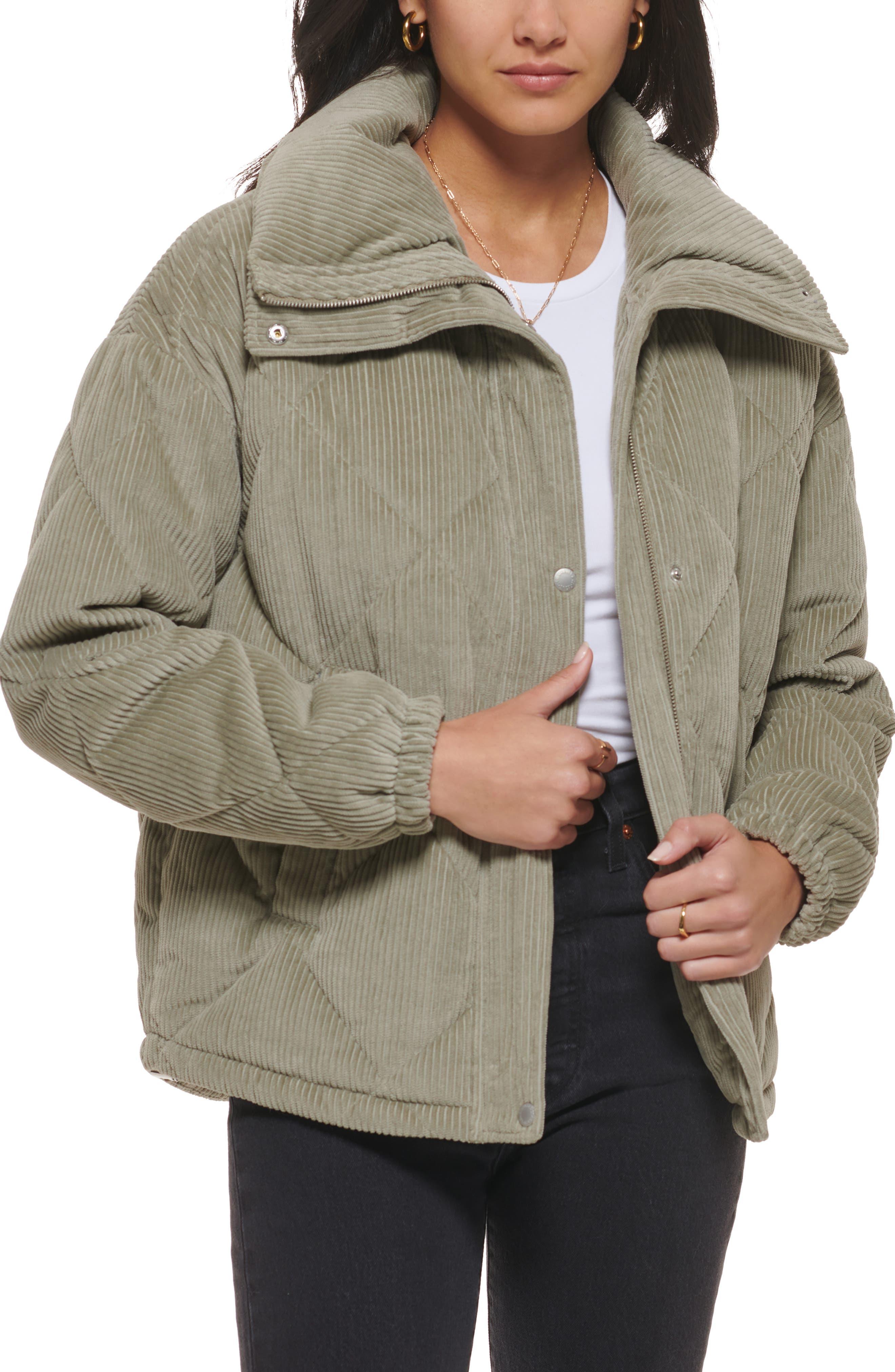 Levi's Diamond Quilted Corduroy Puffer Jacket in Gray | Lyst