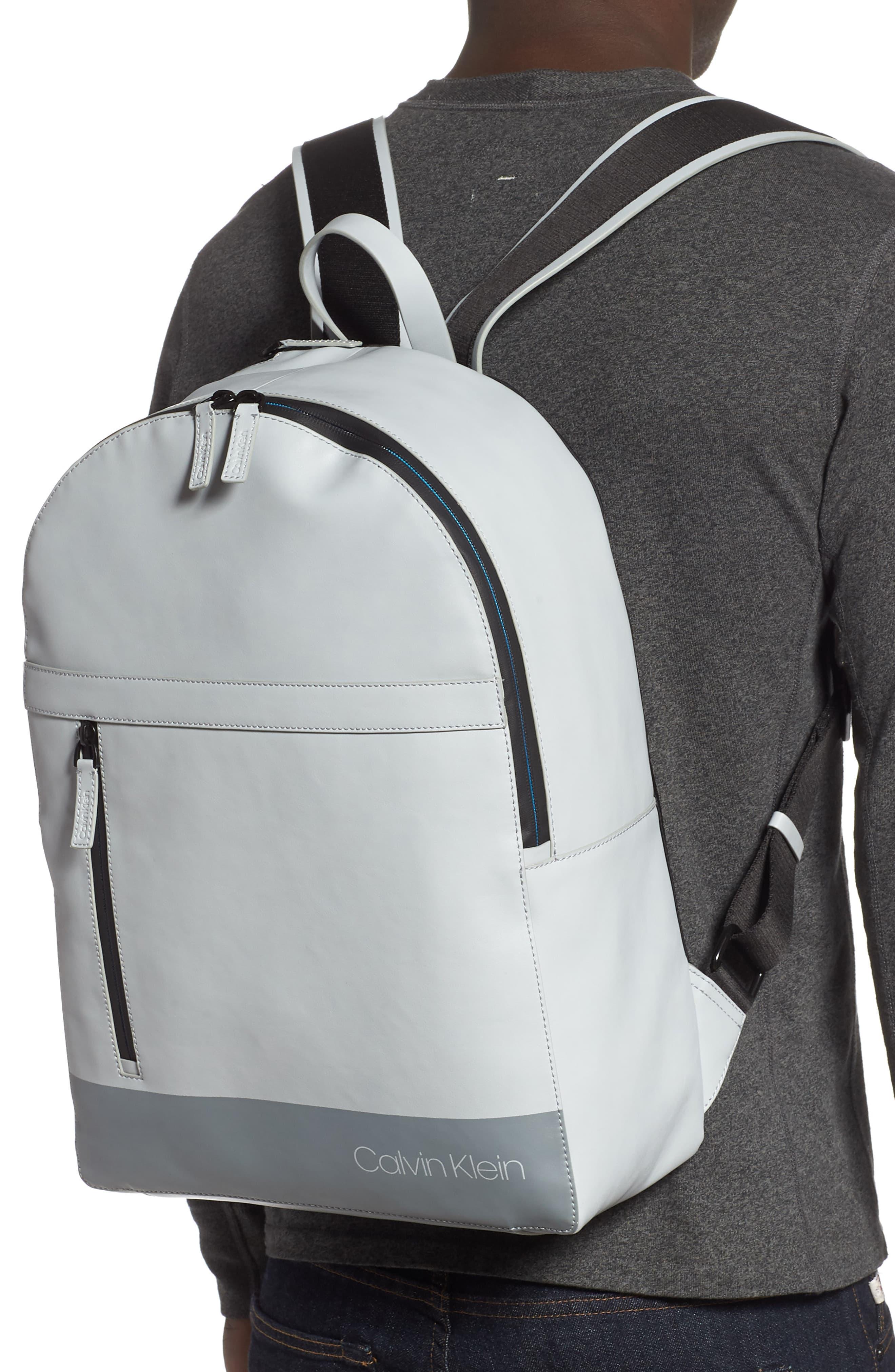 calvin klein faux leather backpack