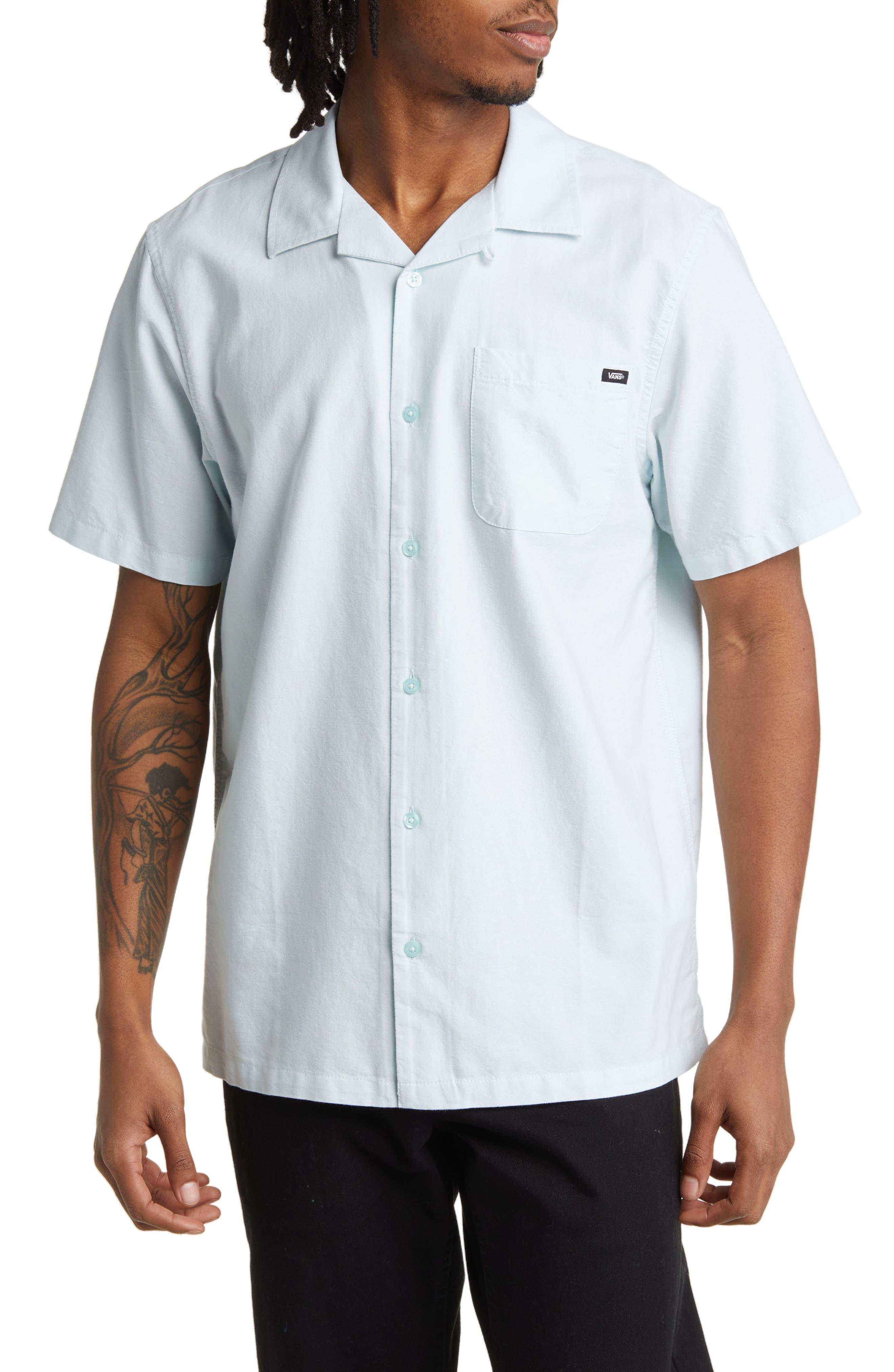 Vans Naples Short Sleeve Button-up Camp Shirt in White for Men | Lyst