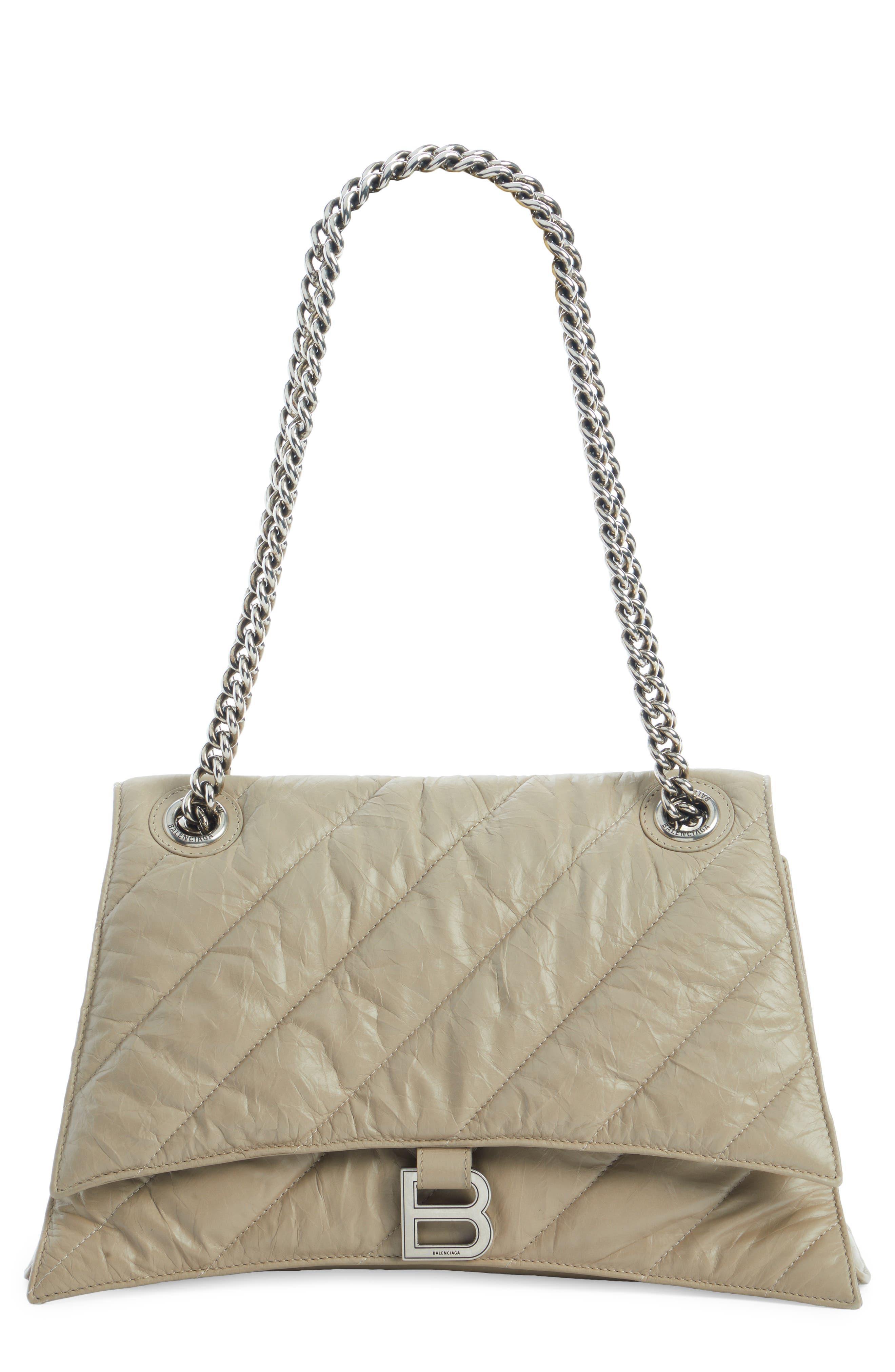 Balenciaga Medium Crush Chain Strap Quilted Leather Shoulder Bag in Gray |  Lyst