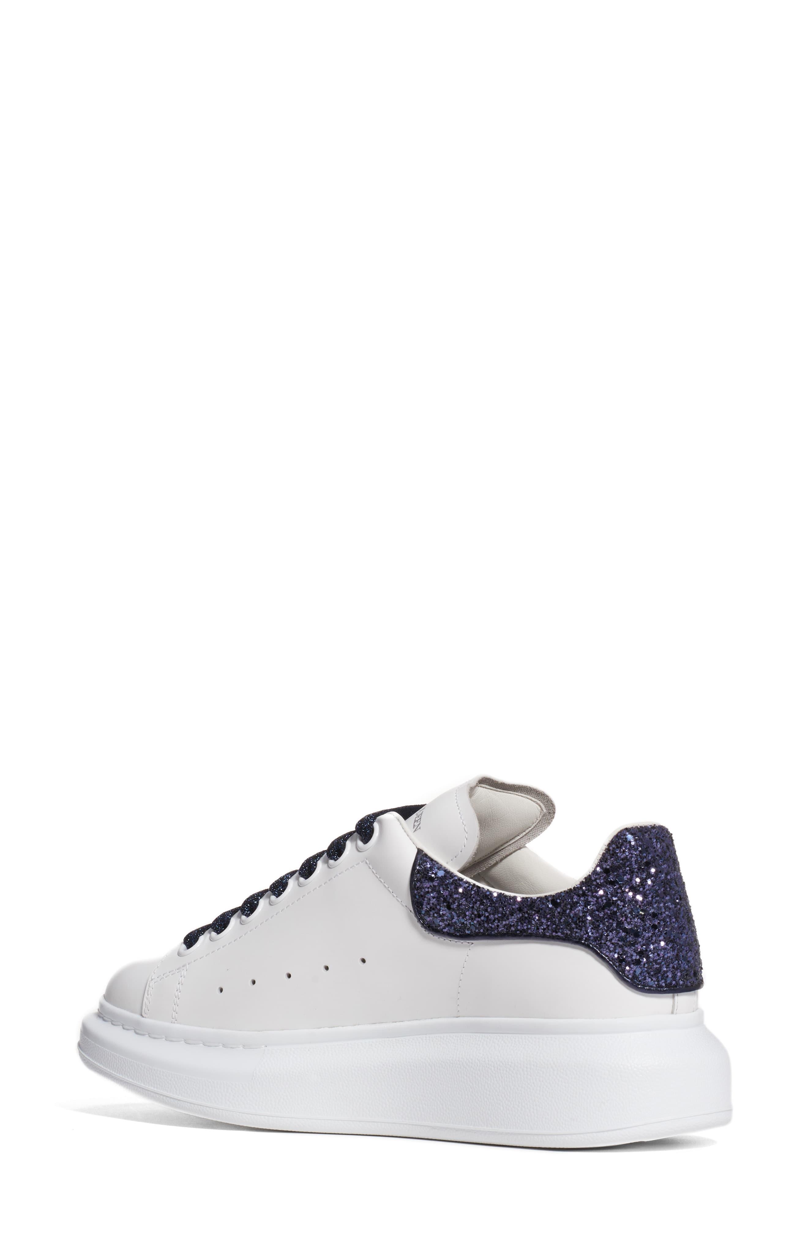 Alexander McQueen Rubber Sneaker in White/ Navy Glitter (Blue) - Lyst