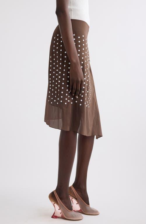 Dries Van Noten Sima Polka Dot Stretch Silk Wrap Skirt in