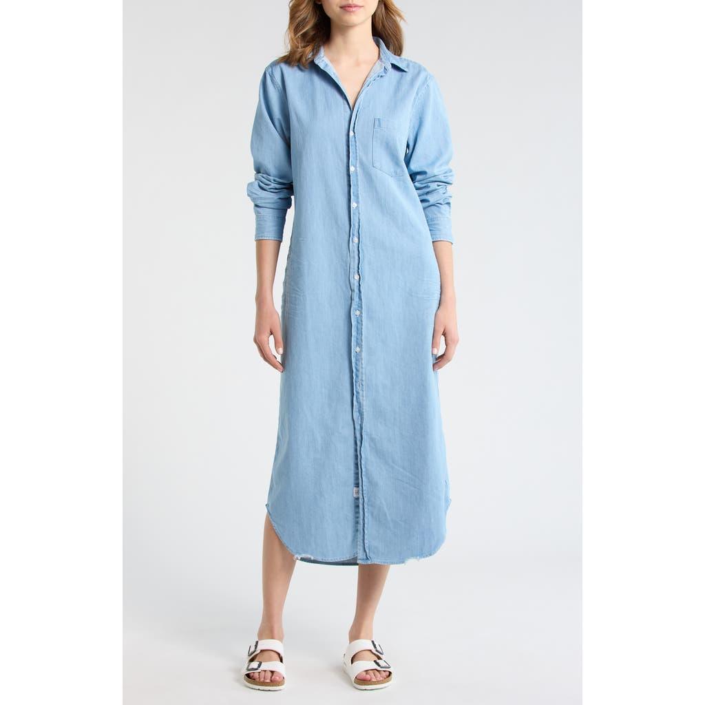 chinese dress ladies Frank & Eileen Rory Maxi Shirtdress in Classic Blue w/ Tattered Wash