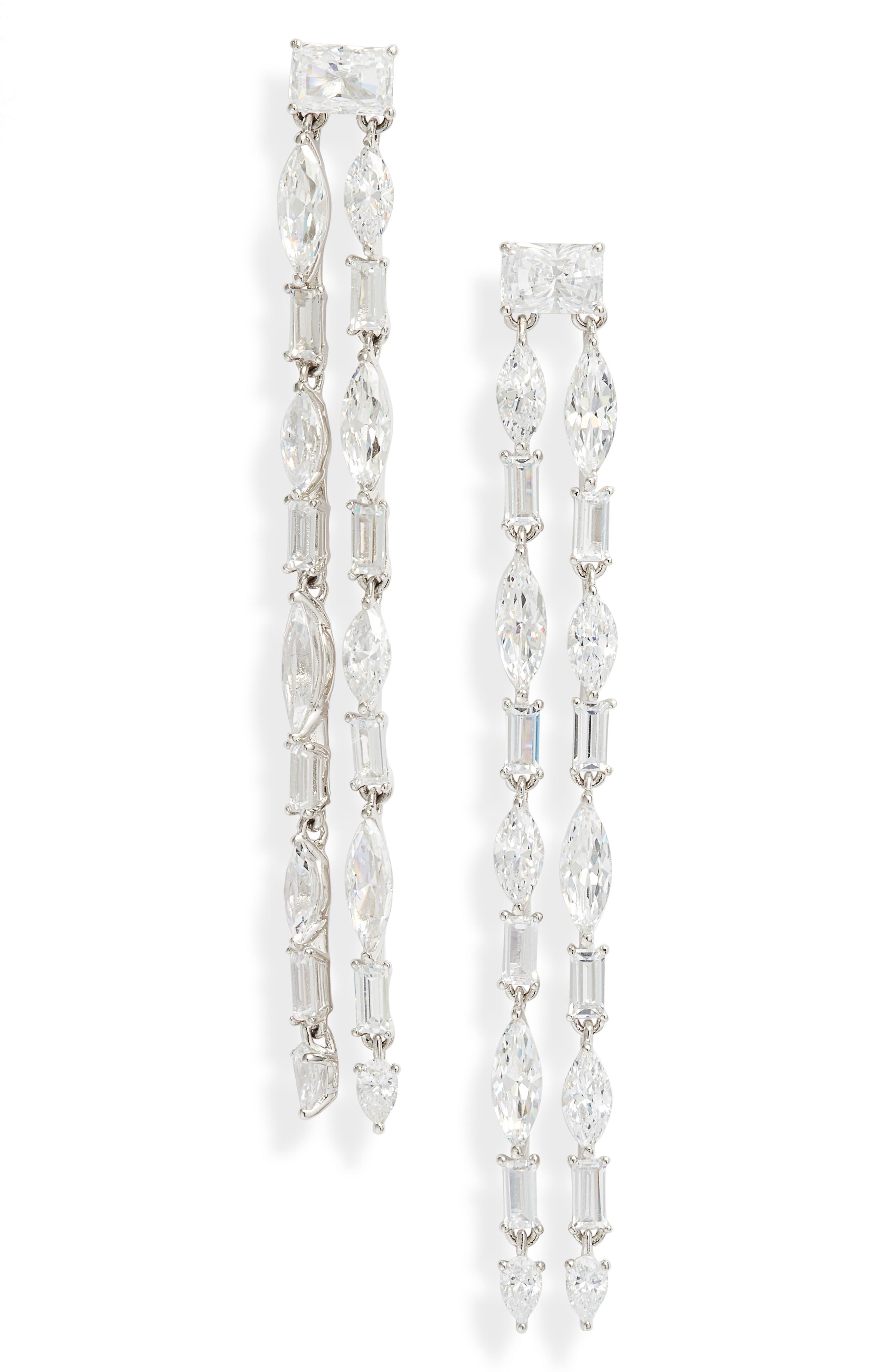 Nadri Gala Double Row Linear Earrings Lyst