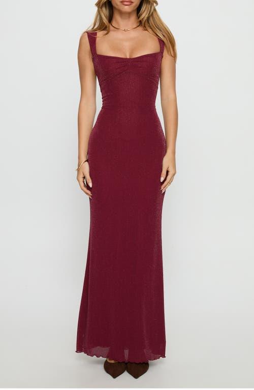 Princess Polly Crisanto Sparkle Lace-Up Gown in Red | Lyst