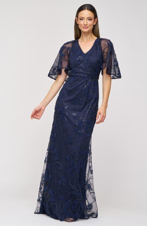 js collection embroidered dress JS Collections Two-Tone Lace Embroidery Cocktail Dress Black/ VANILLA