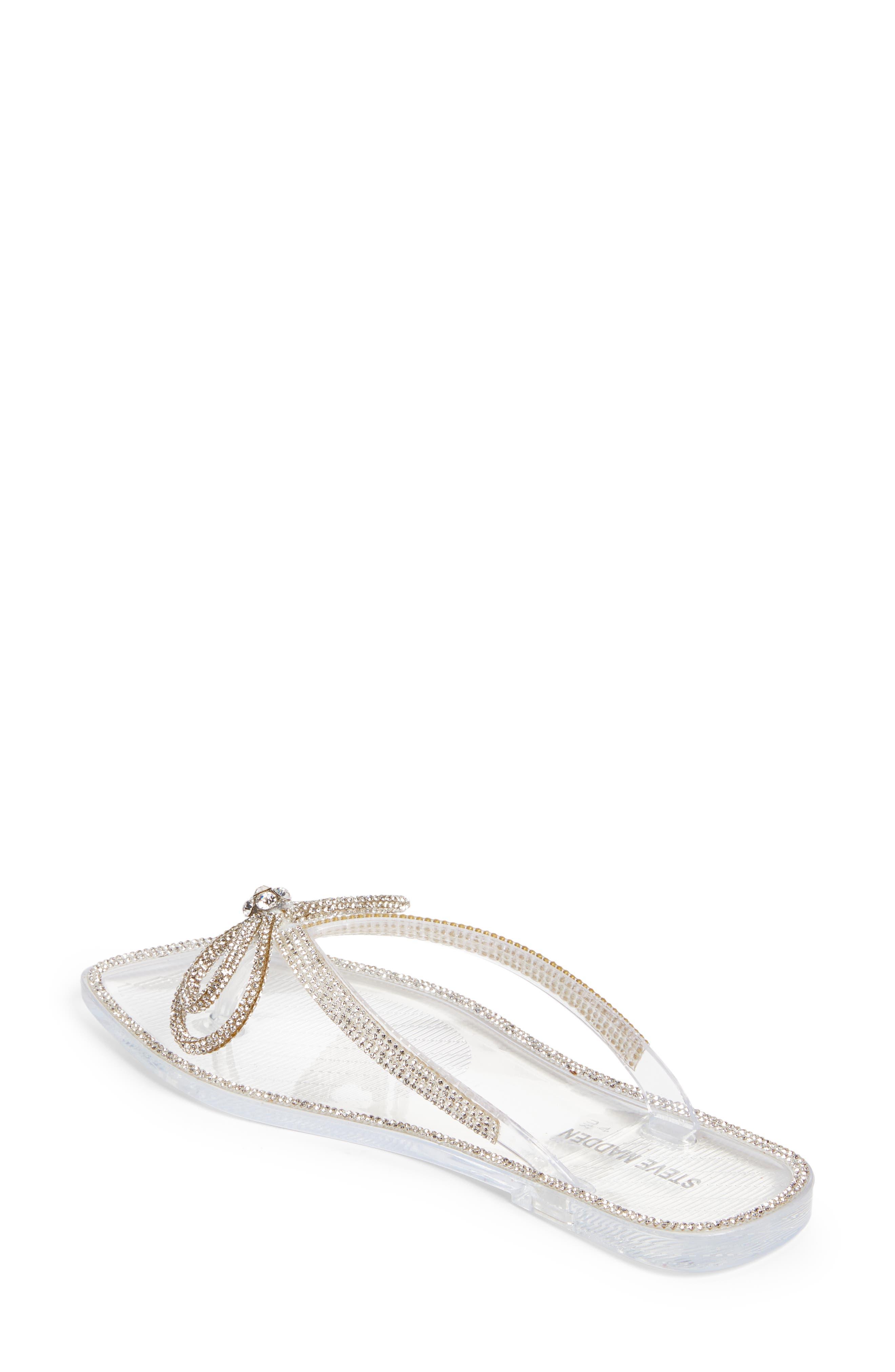 Steve Madden Juned Embellished Flip Flop in White | Lyst