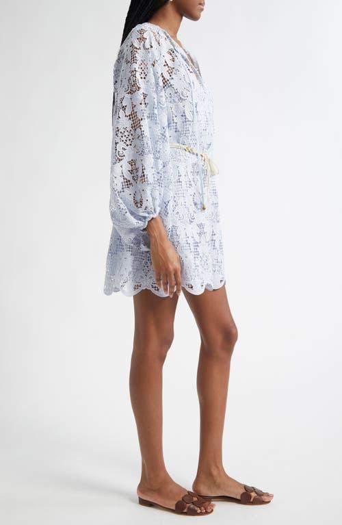 Zimmermann Coco Long Sleeve Guipure Lace Dress in Blue | Lyst