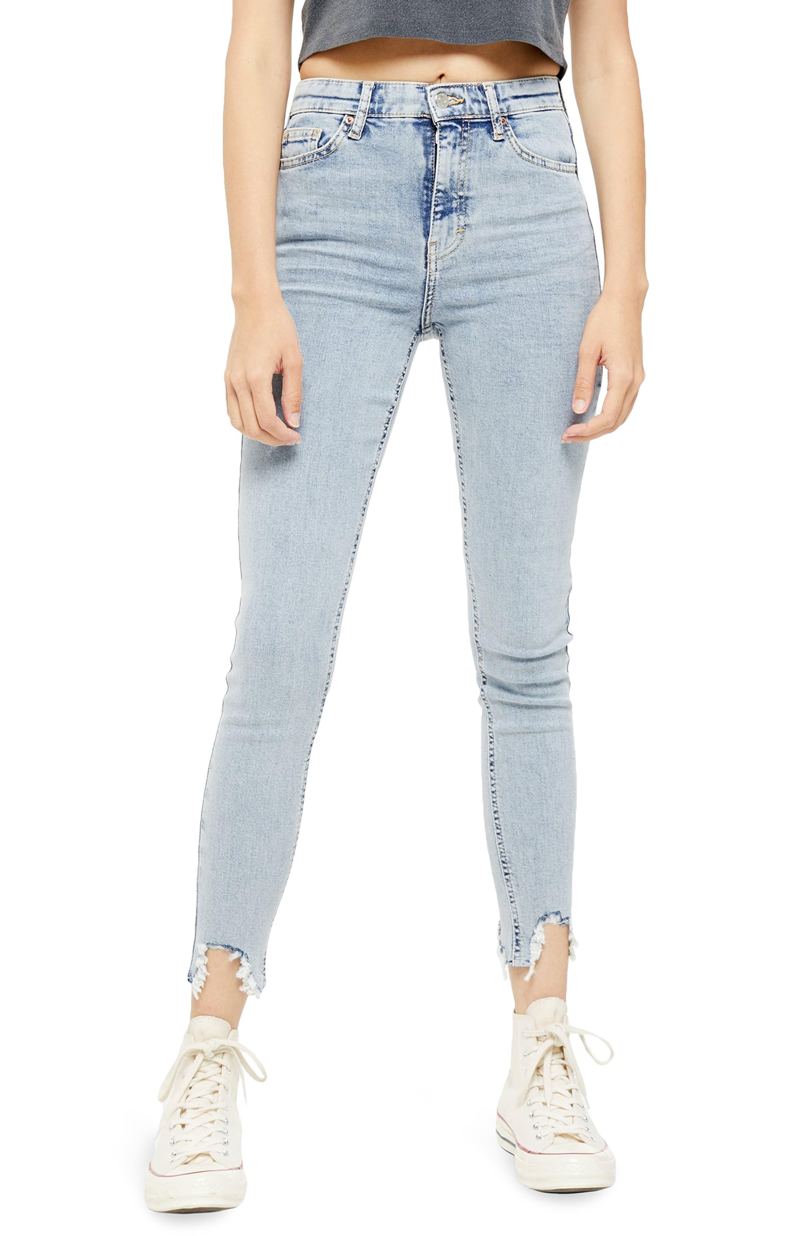 TOPSHOP Jamie Moto Bondi Jeans At Nordstrom in Blue | Lyst