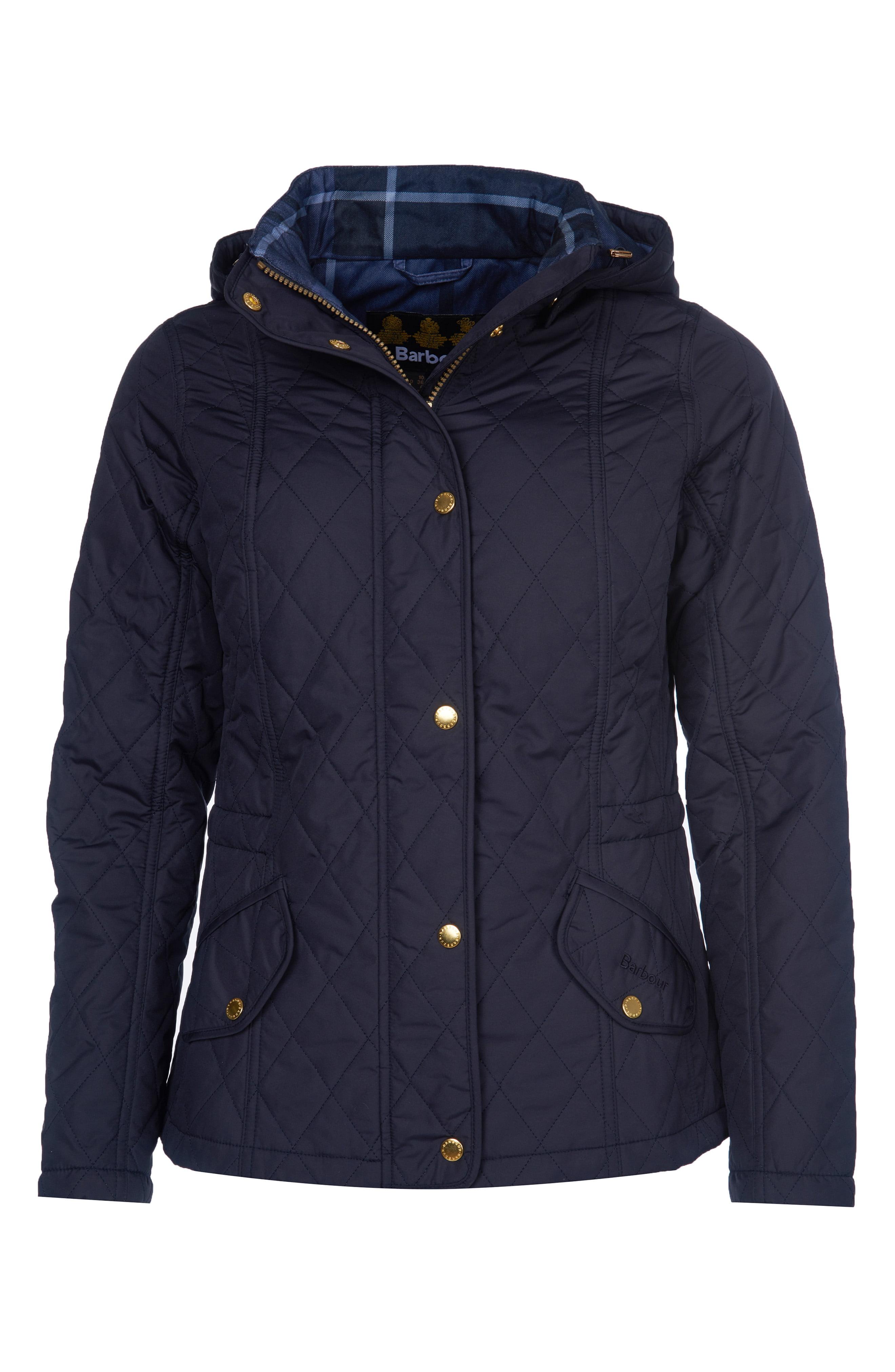 Barbour 'millfire' Hooded Quilted Jacket in Blue - Lyst