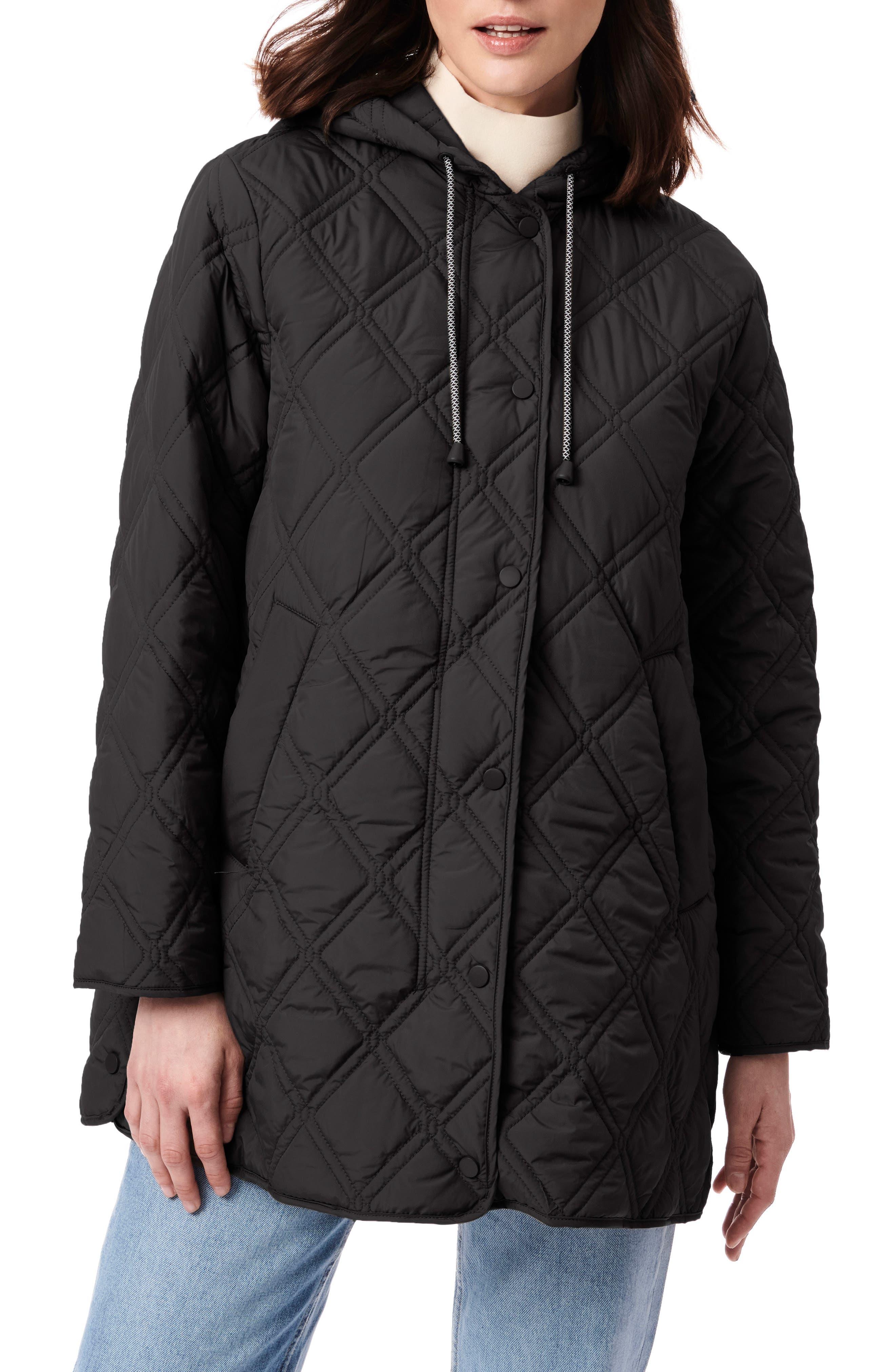 Bernardo Hooded Quilted Liner Jacket in Black | Lyst