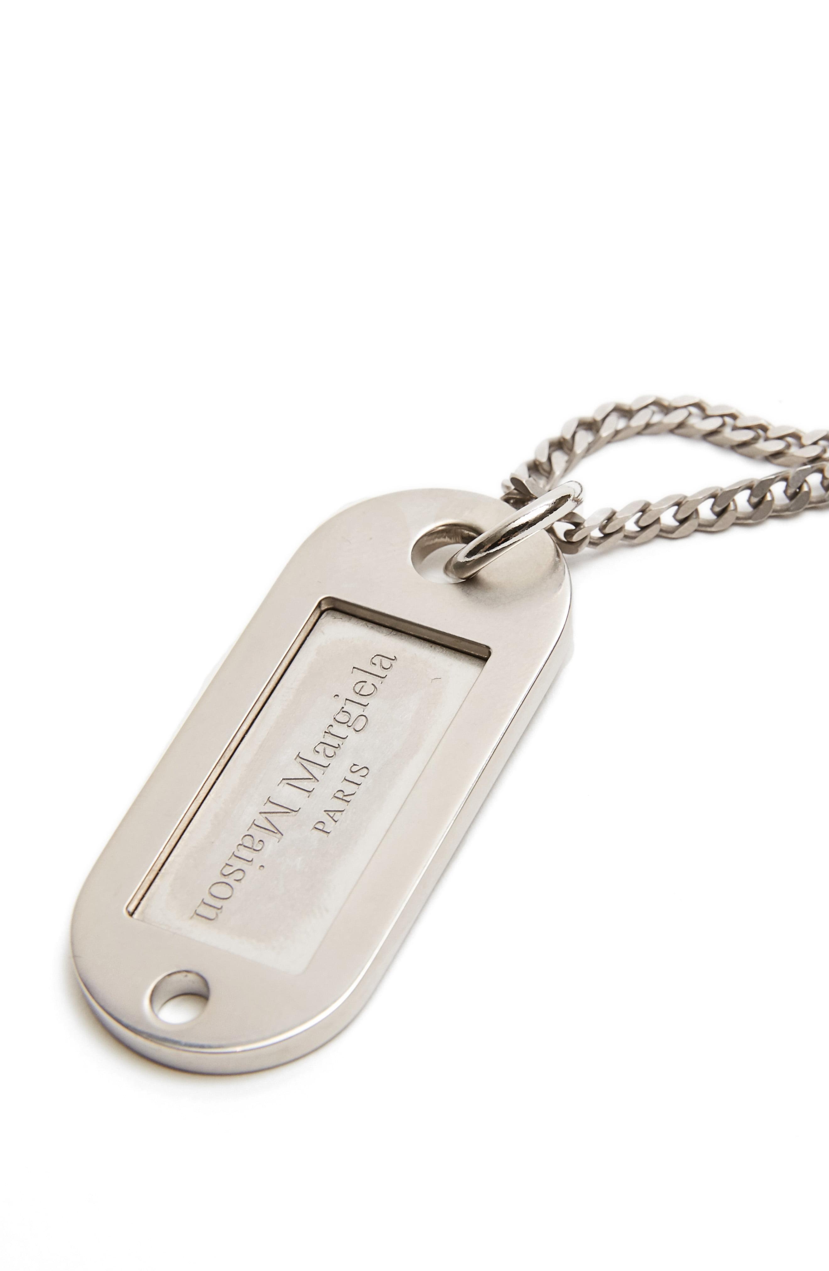 Maison Margiela Dog Tag Necklace in Silver (Metallic) for Men - Lyst