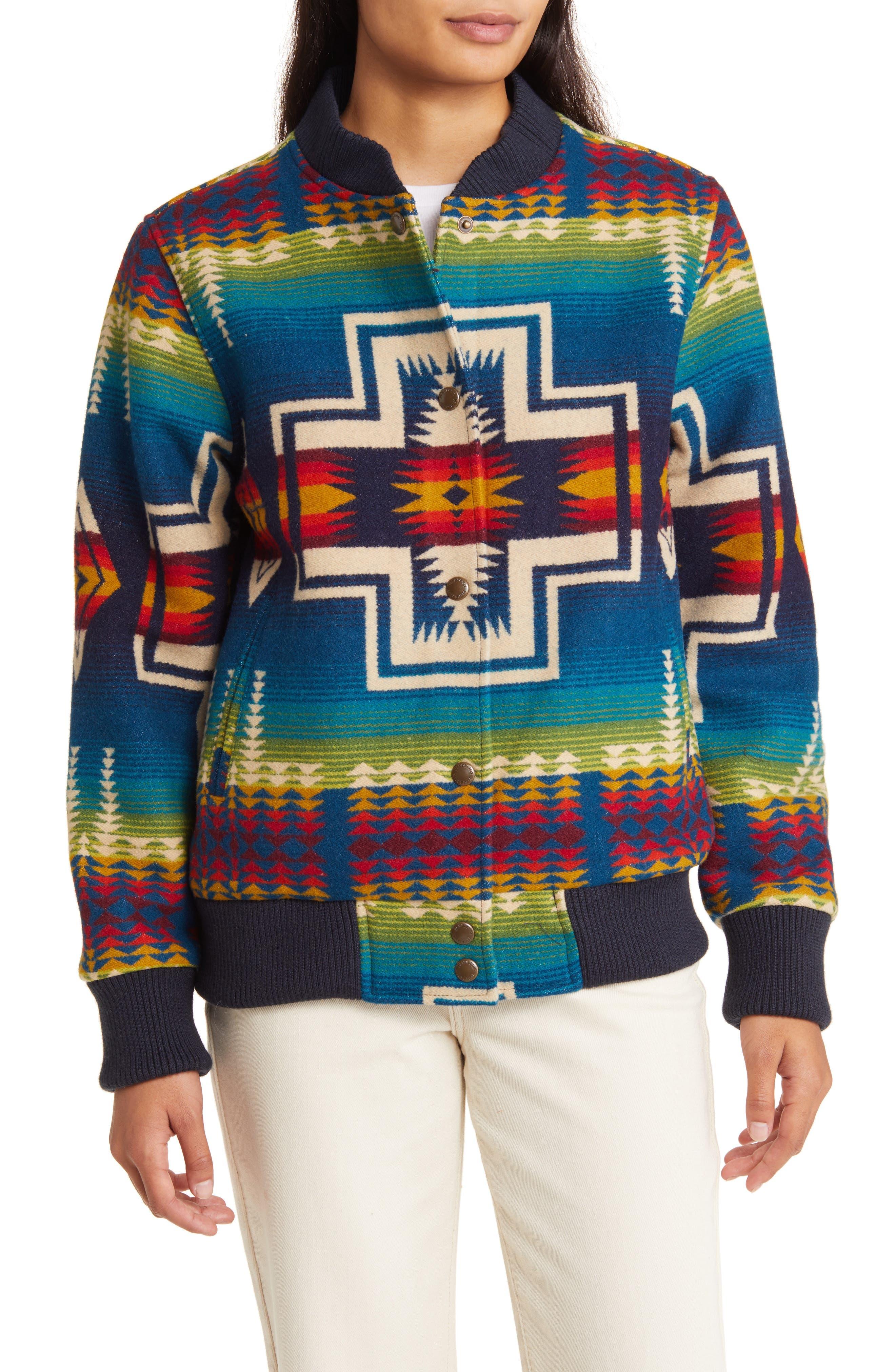 wool blend bomber jacket womens