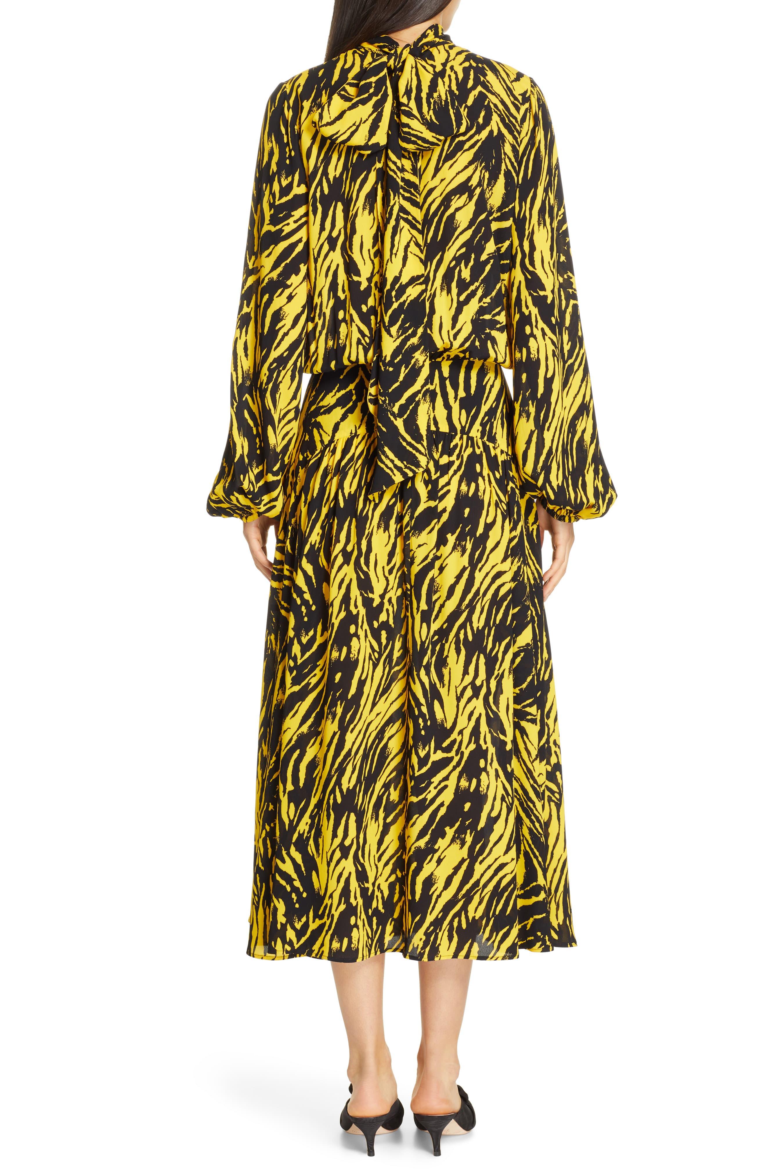 yellow and black zebra dress