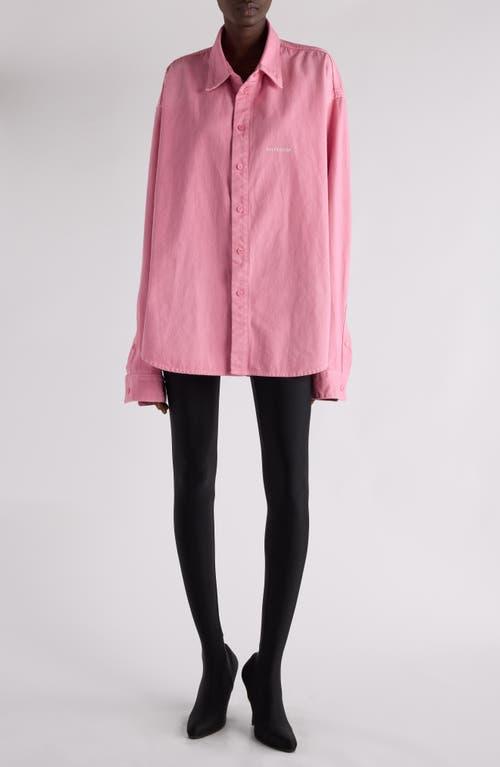 Balenciaga Pink Button Up Balenciaga Viscose Shirt In Pink THE LIST - Technical View