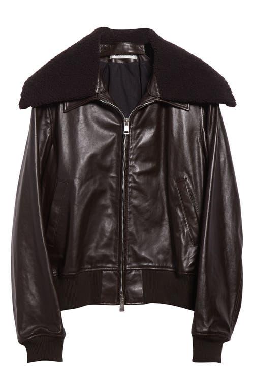 Our Legacy Pharos Leather Bomber Jacket With Removable Genuine