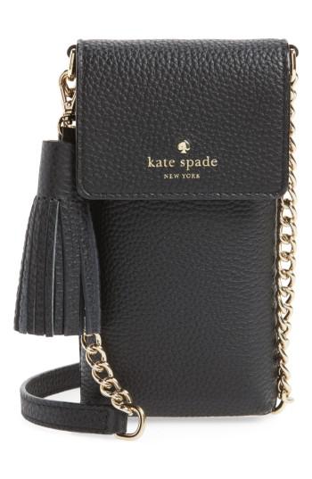 Lyst - Kate Spade North/south Leather Smartphone Crossbody Bag in Black