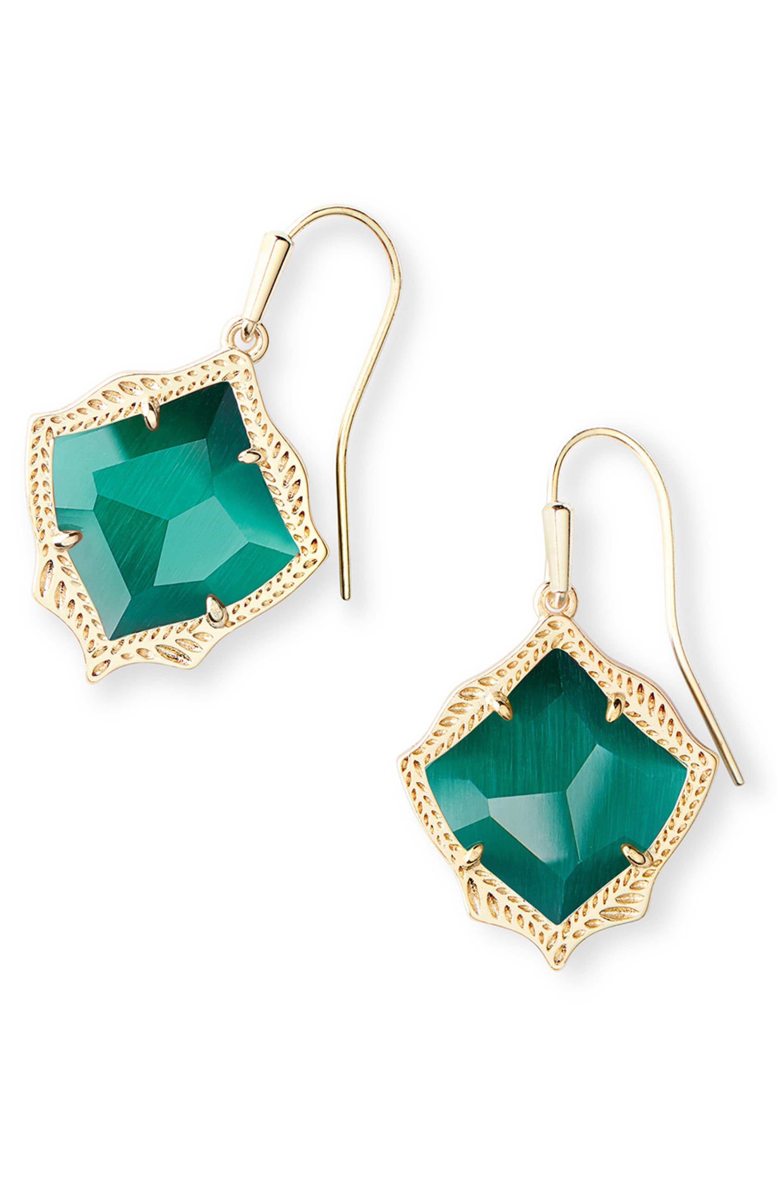 Kendra Scott Kyrie Gold Drop Earrings in Green Lyst