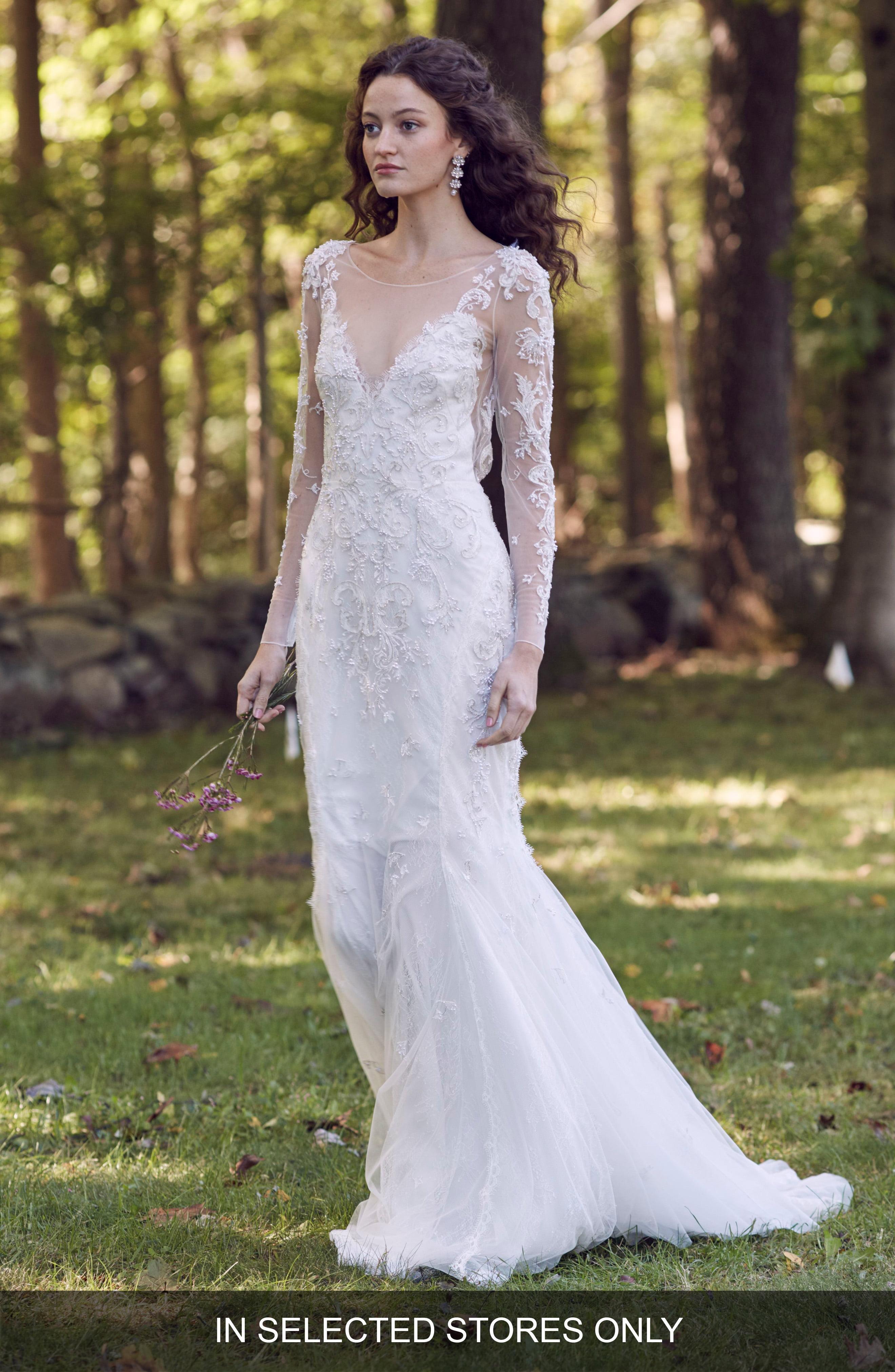 Marchesa Notte Parker Lace Tulle Wedding Dress In Ivory White