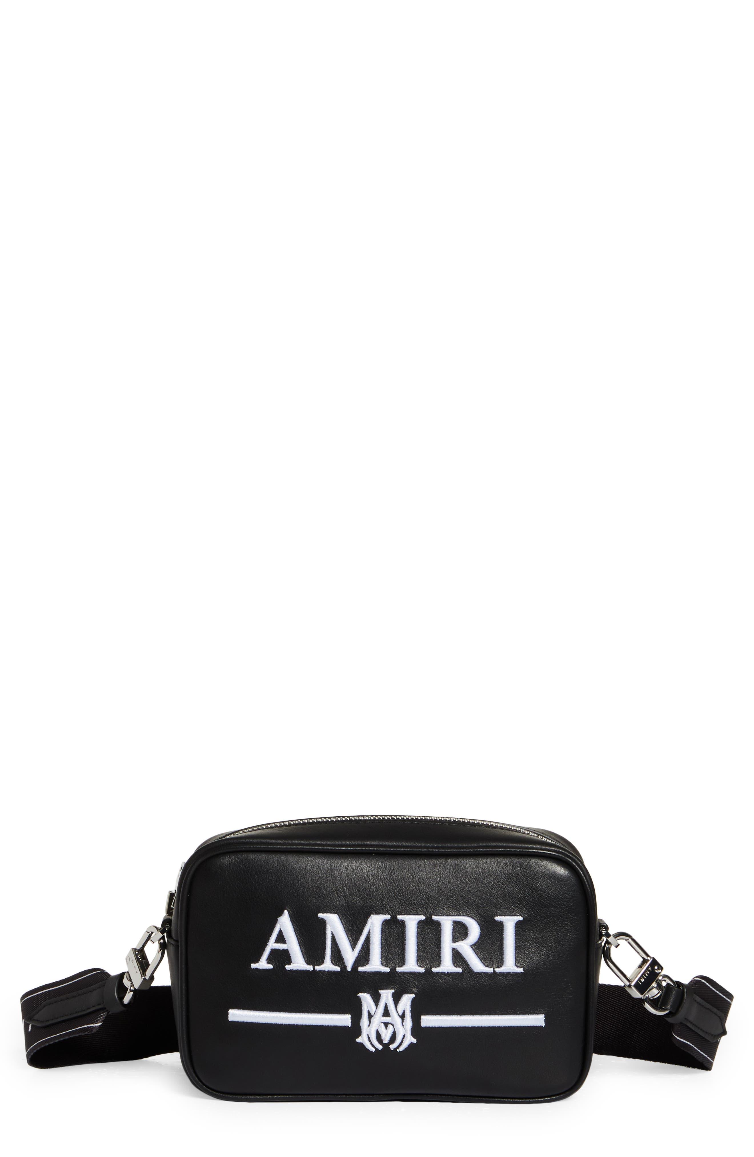 Amiri Monogram Logo Leather Camera Bag in Black for Men | Lyst