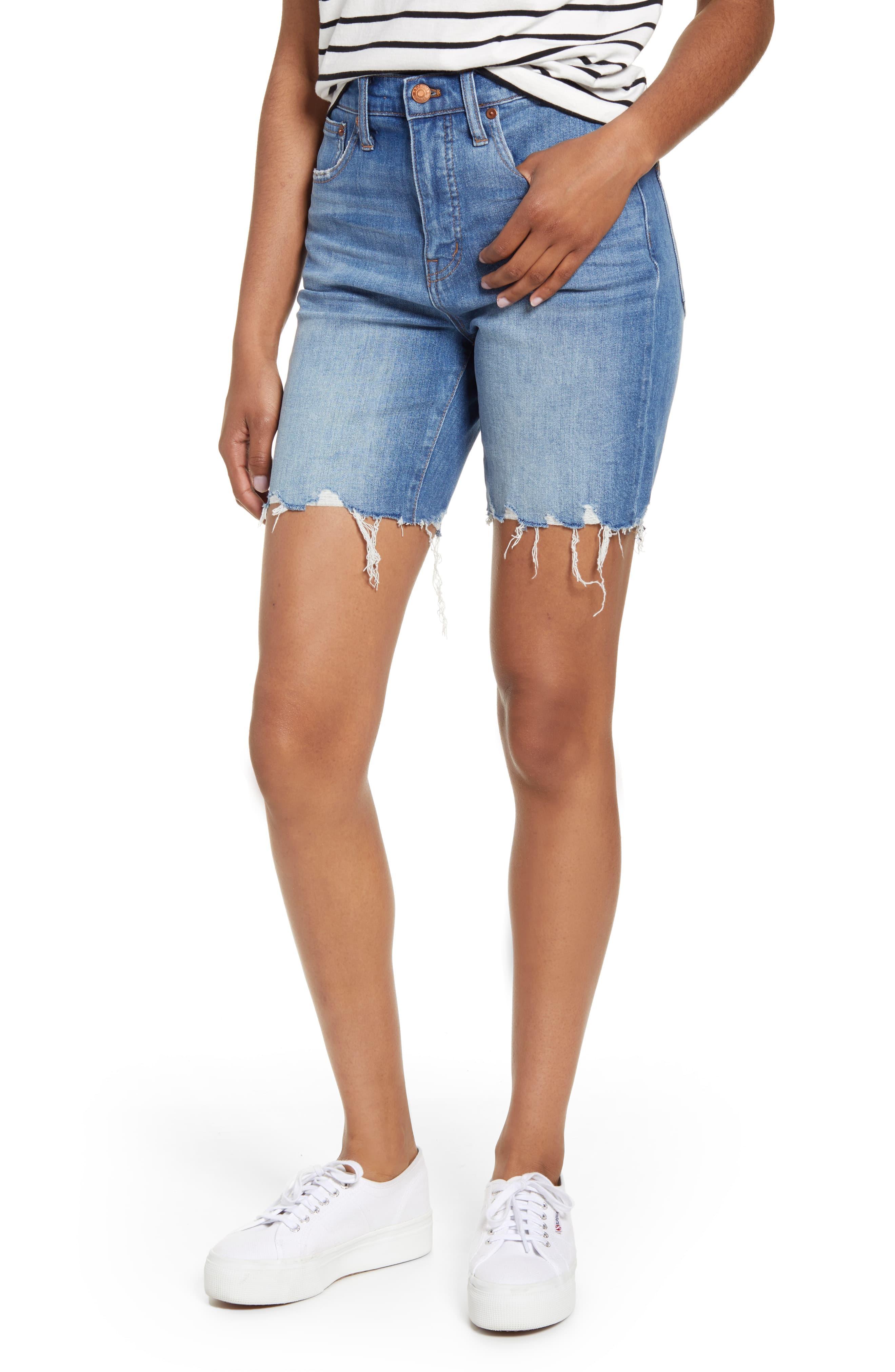 Madewell High Waist Mid Length Denim Shorts in Blue Lyst