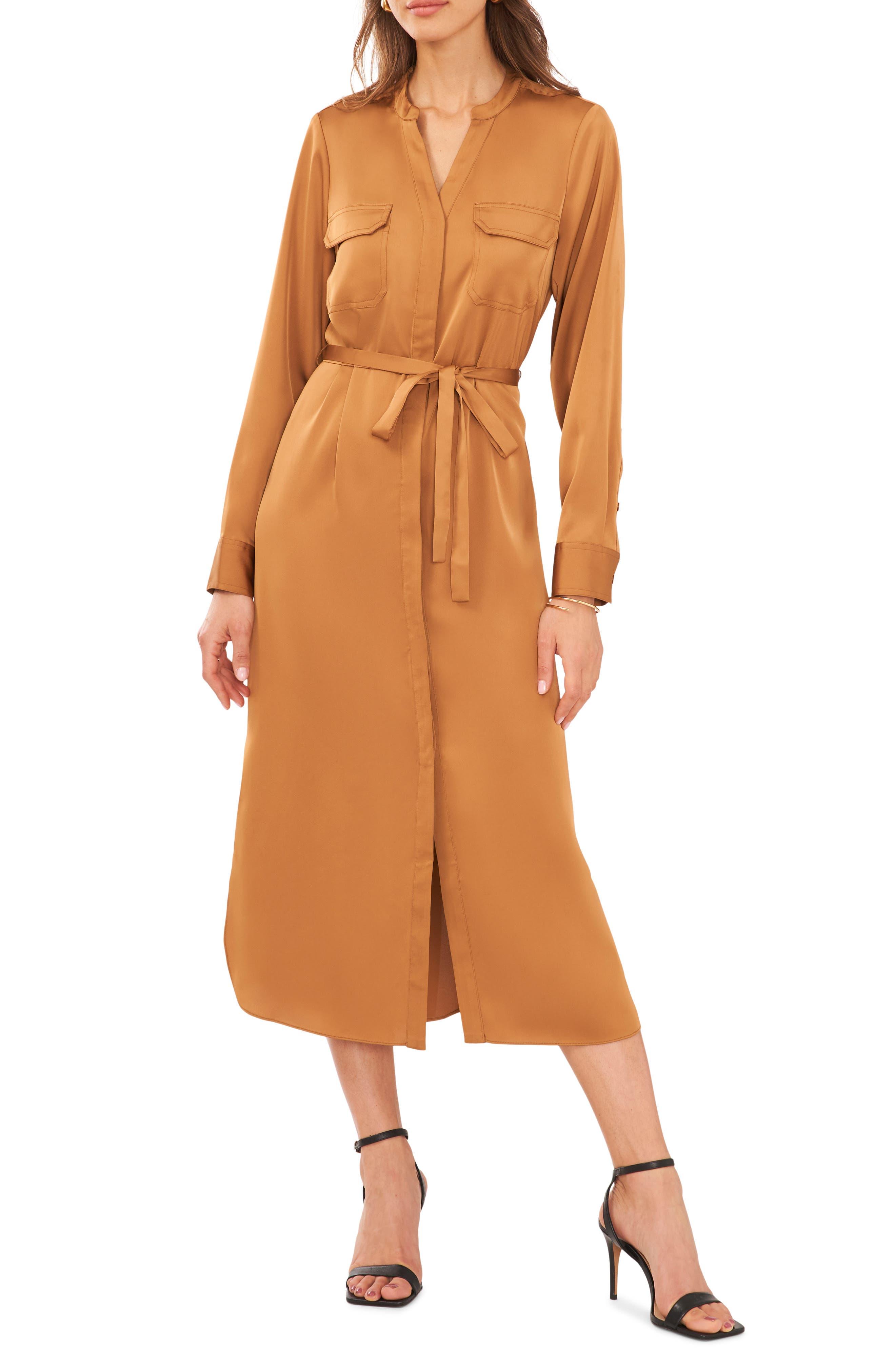 Halogen long sleeve 2025 midi shirtdress