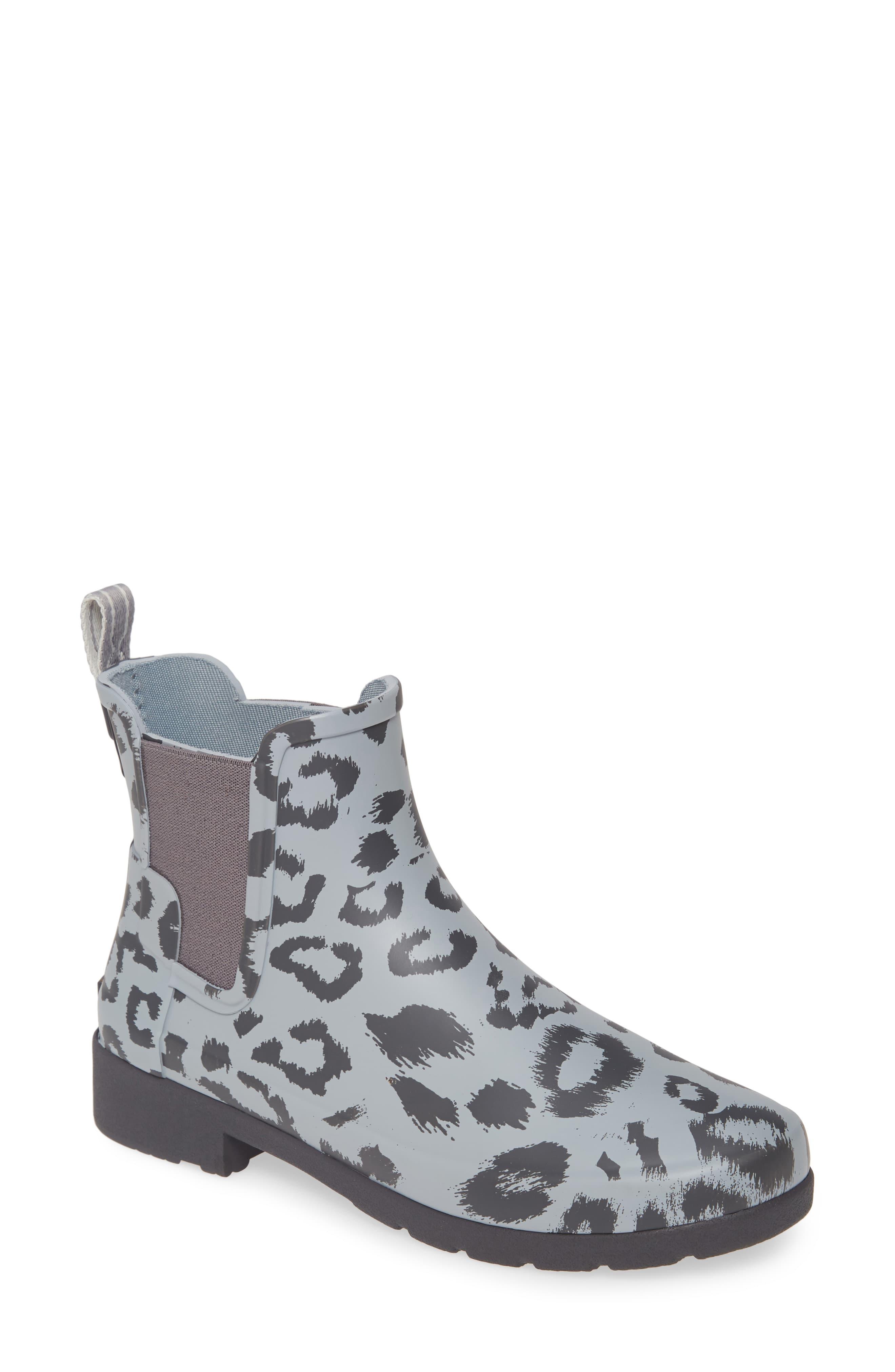 hunter rain boots leopard