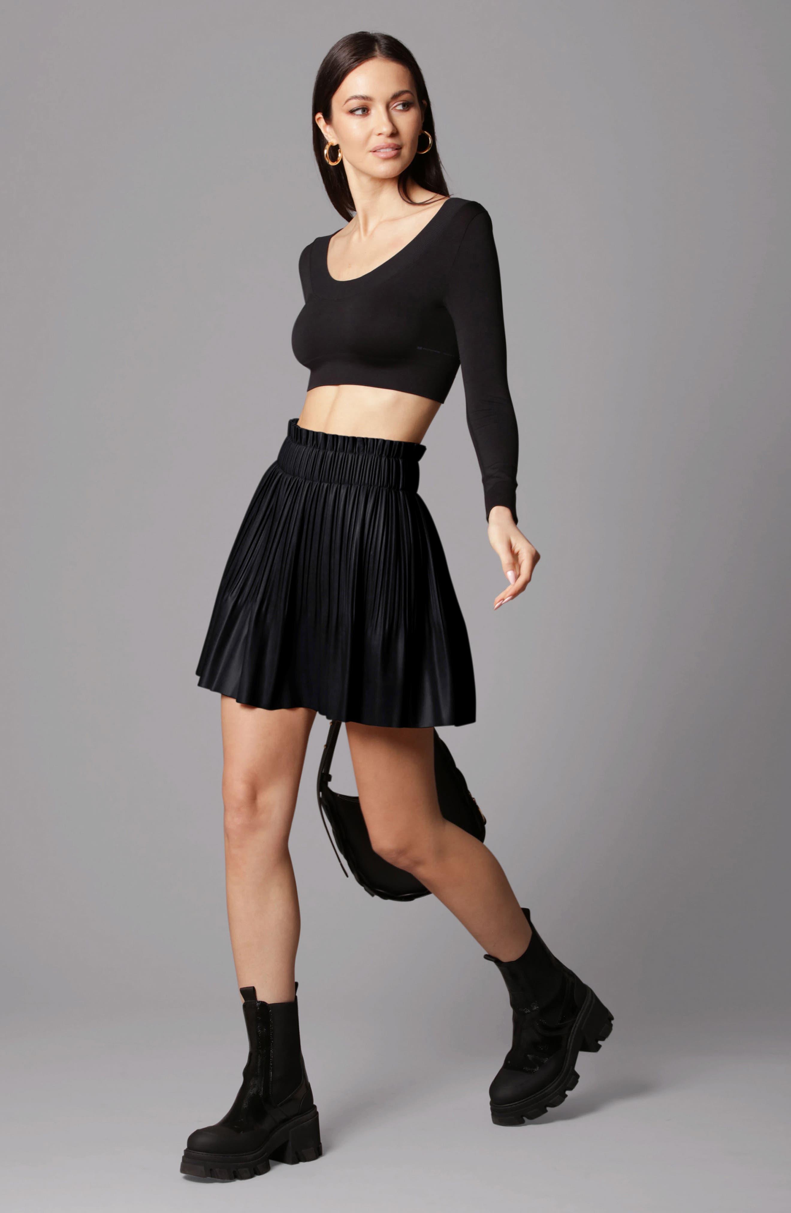 Nexus by Lifestyle Wine Pleated A-Line Skirt