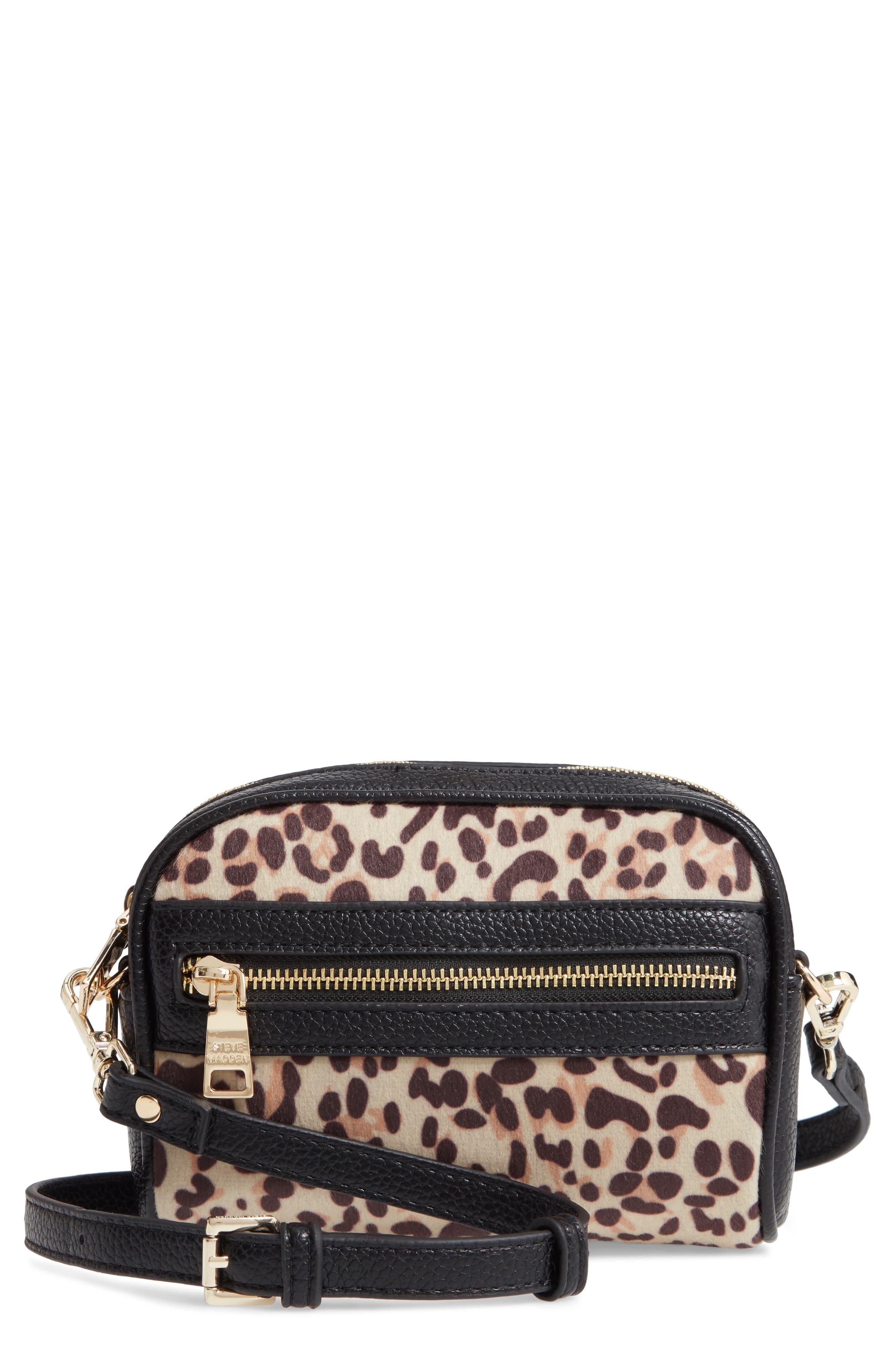 Steve Madden Leopard Print Crossbody Bag in Leopard/ Black (Black) - Lyst